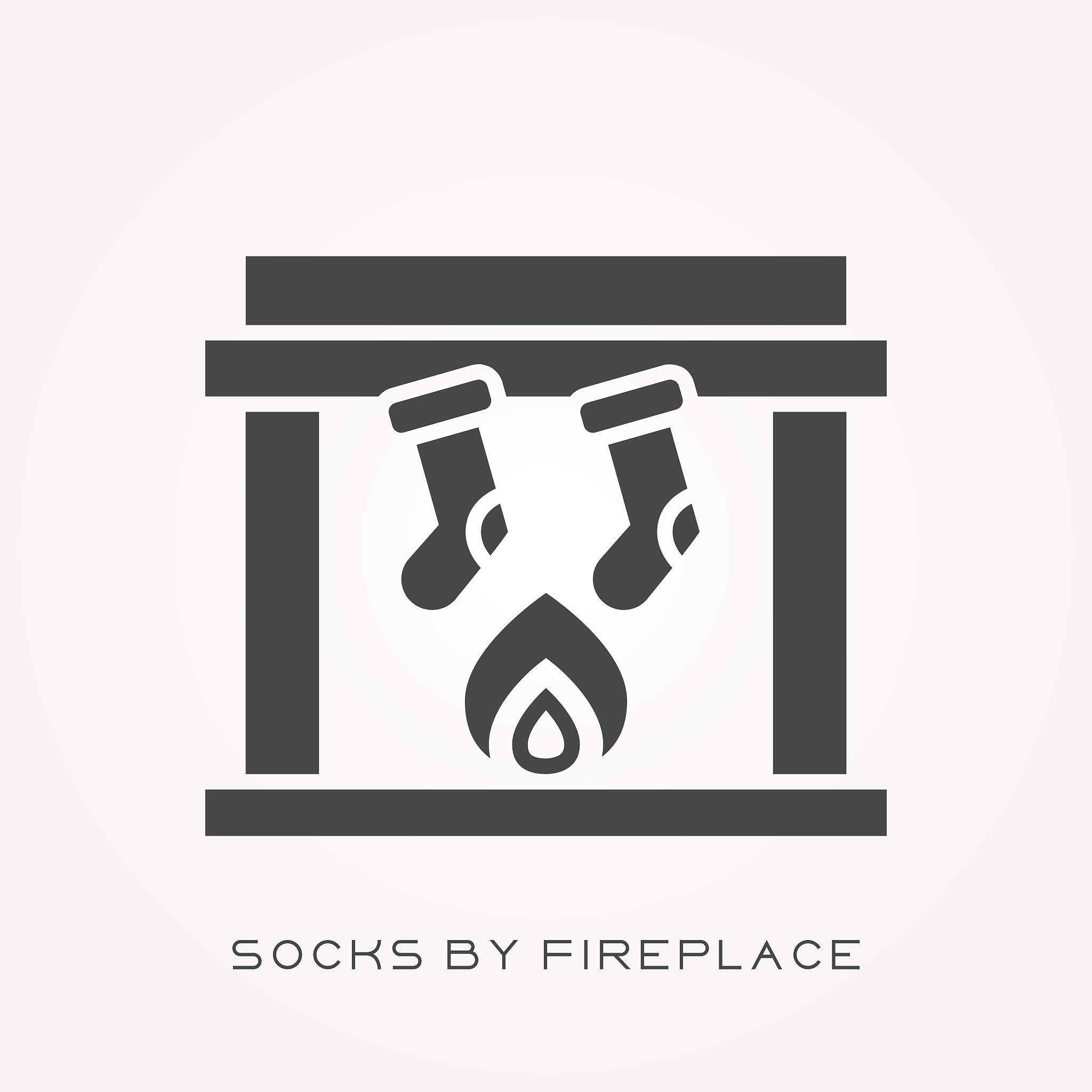 silhouette icon socks by fireplace