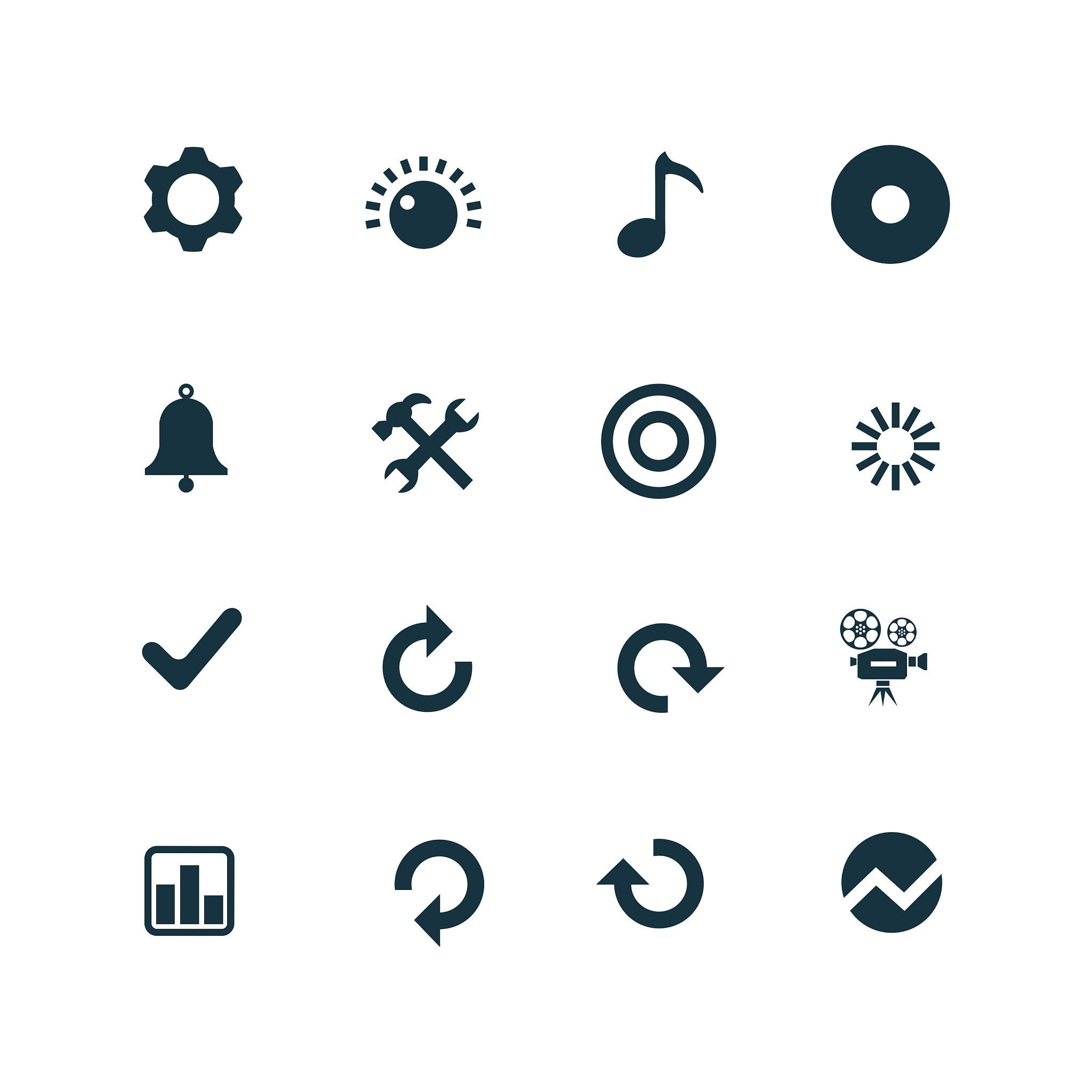 set of audio icons