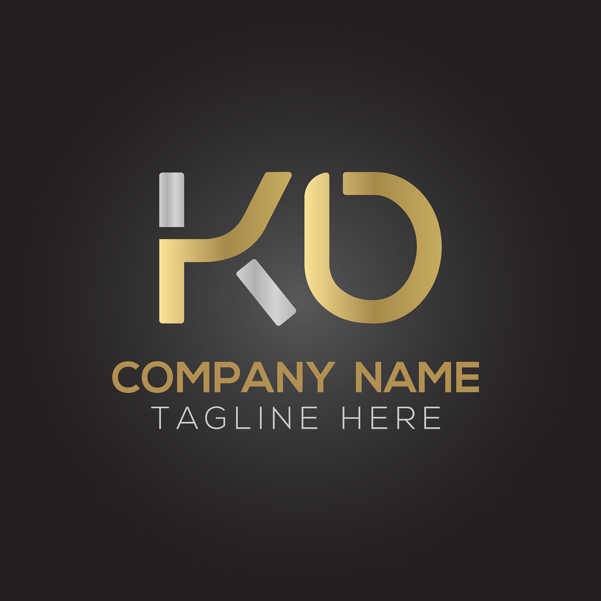 initial alphabet ko logo design template abstract