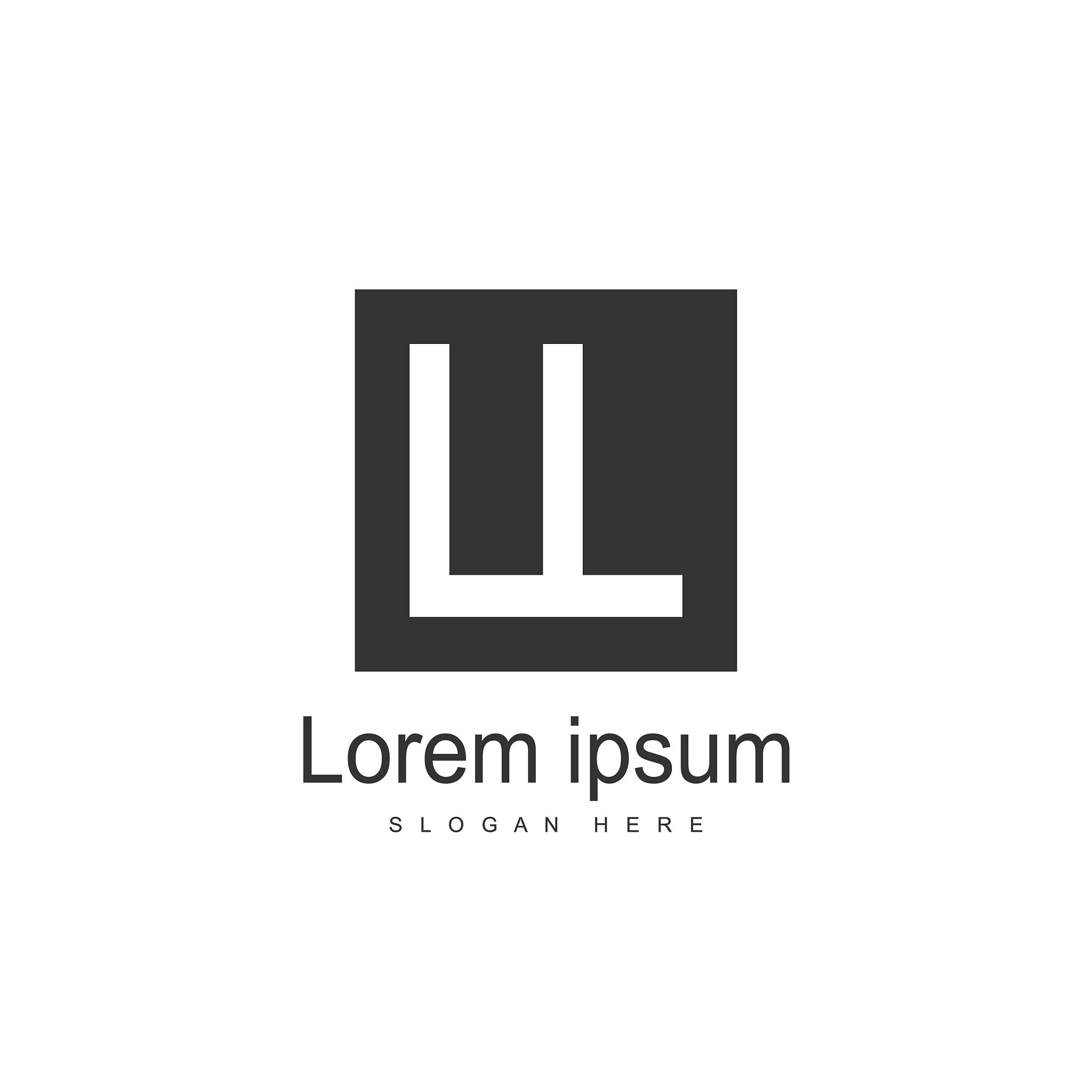 initial letter ll logo template design minimalist