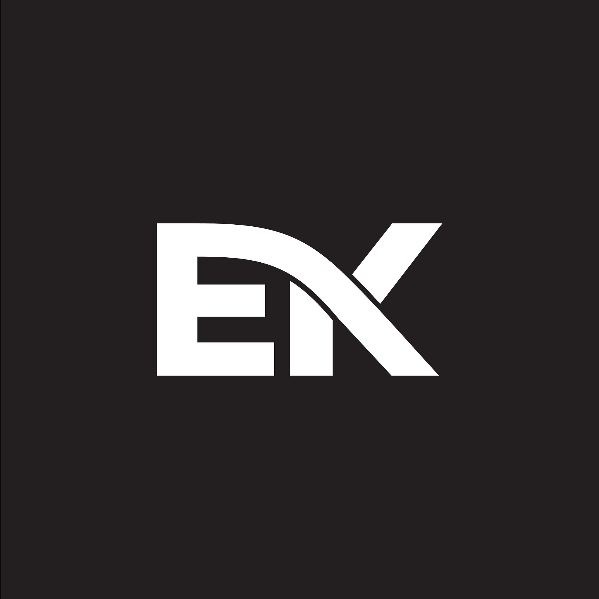 letter ek simple linked geometric design logo