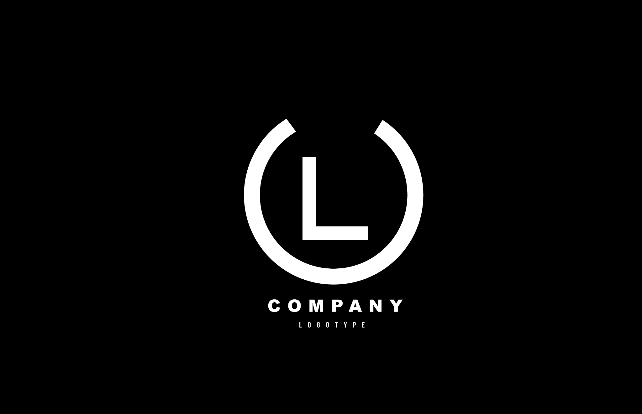 l white and black letter logo alphabet icon