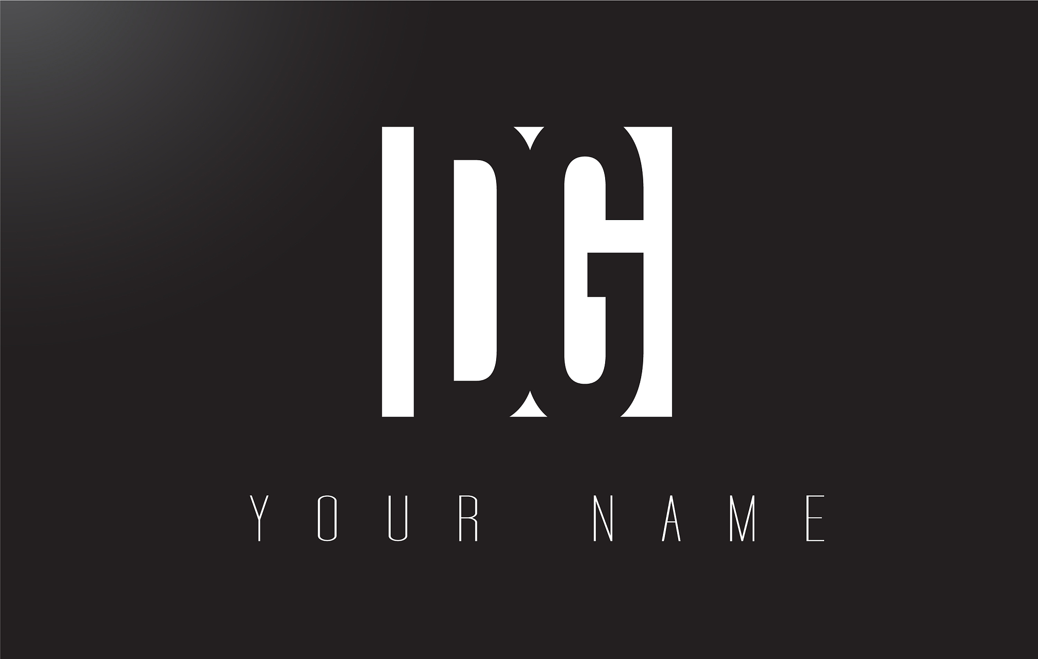 dg letter logo with black and white negative