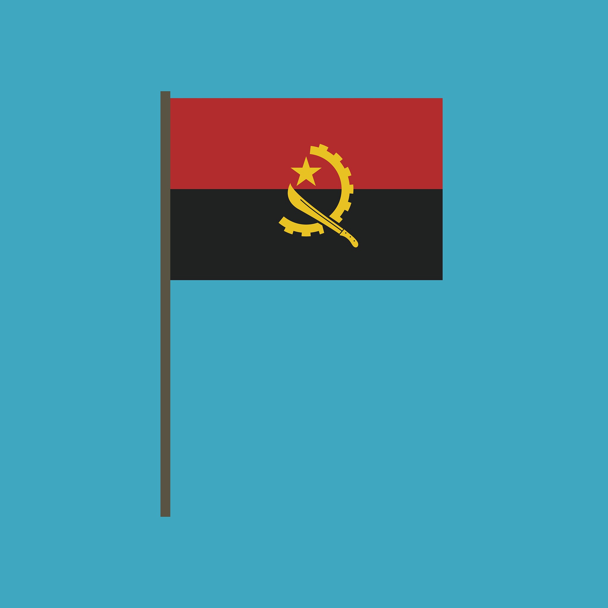 angola flag icon in flat design