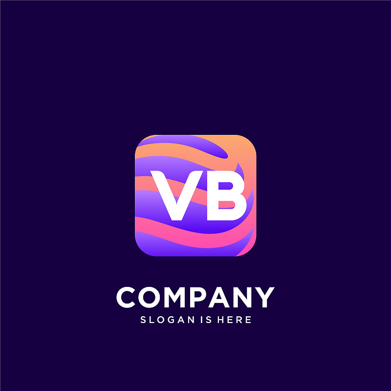 vb initial logo with colorful template