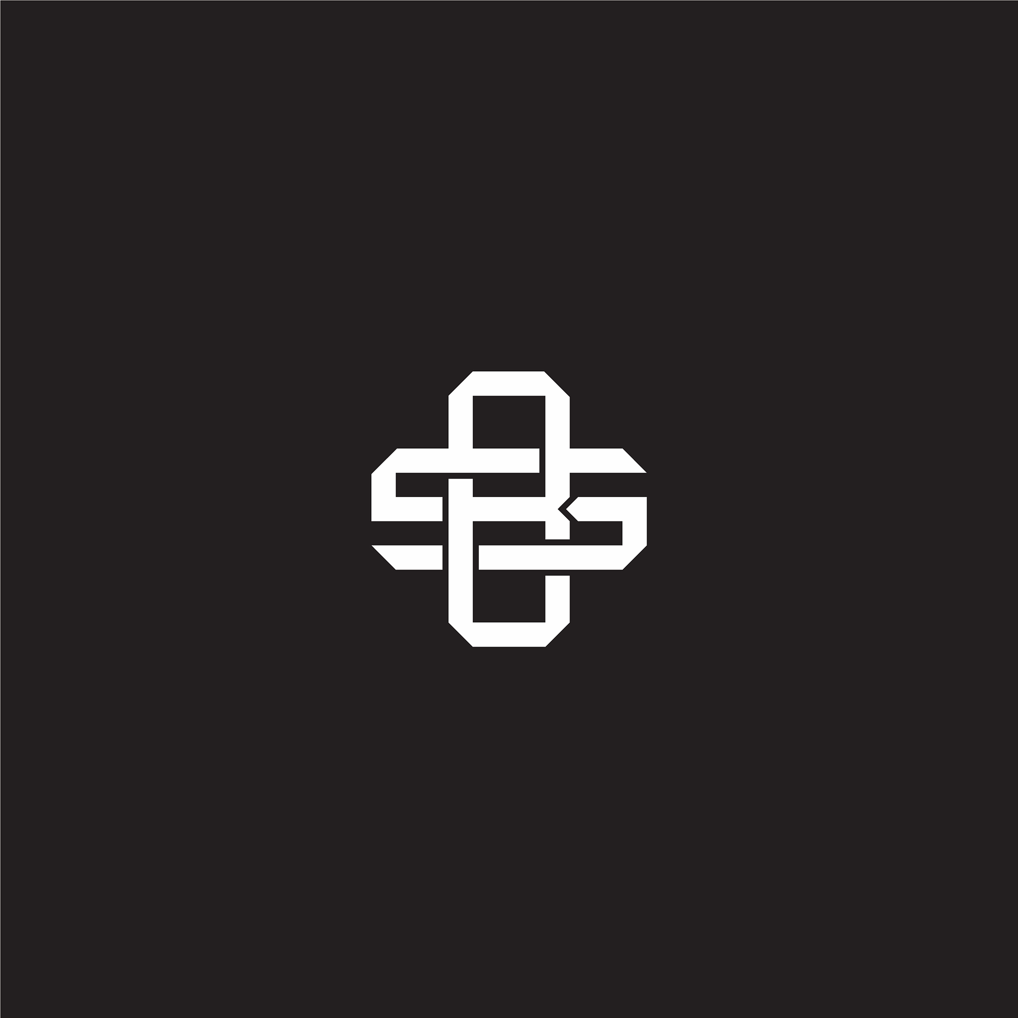 bs initial letter overlapping interlock logo