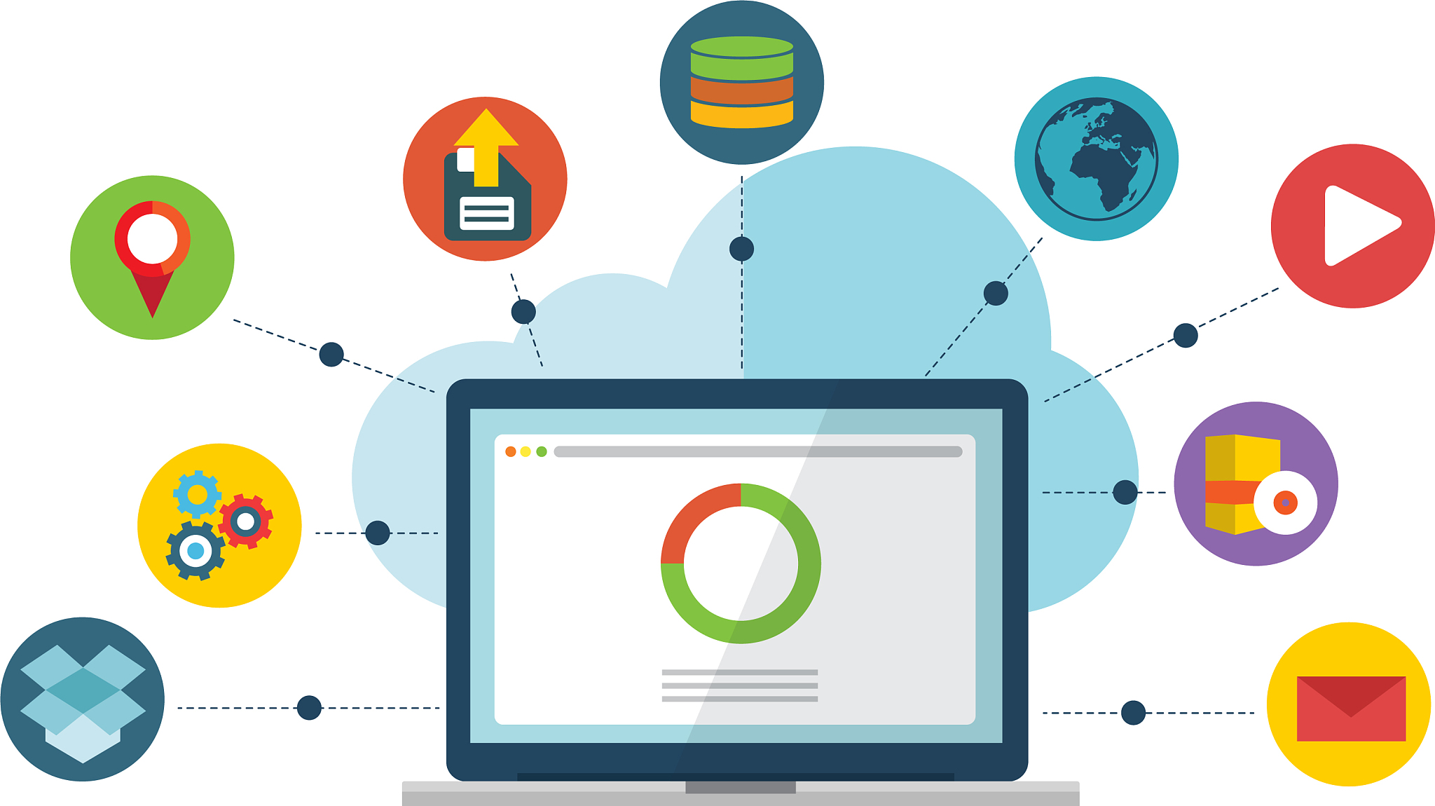 cloud service and application icons