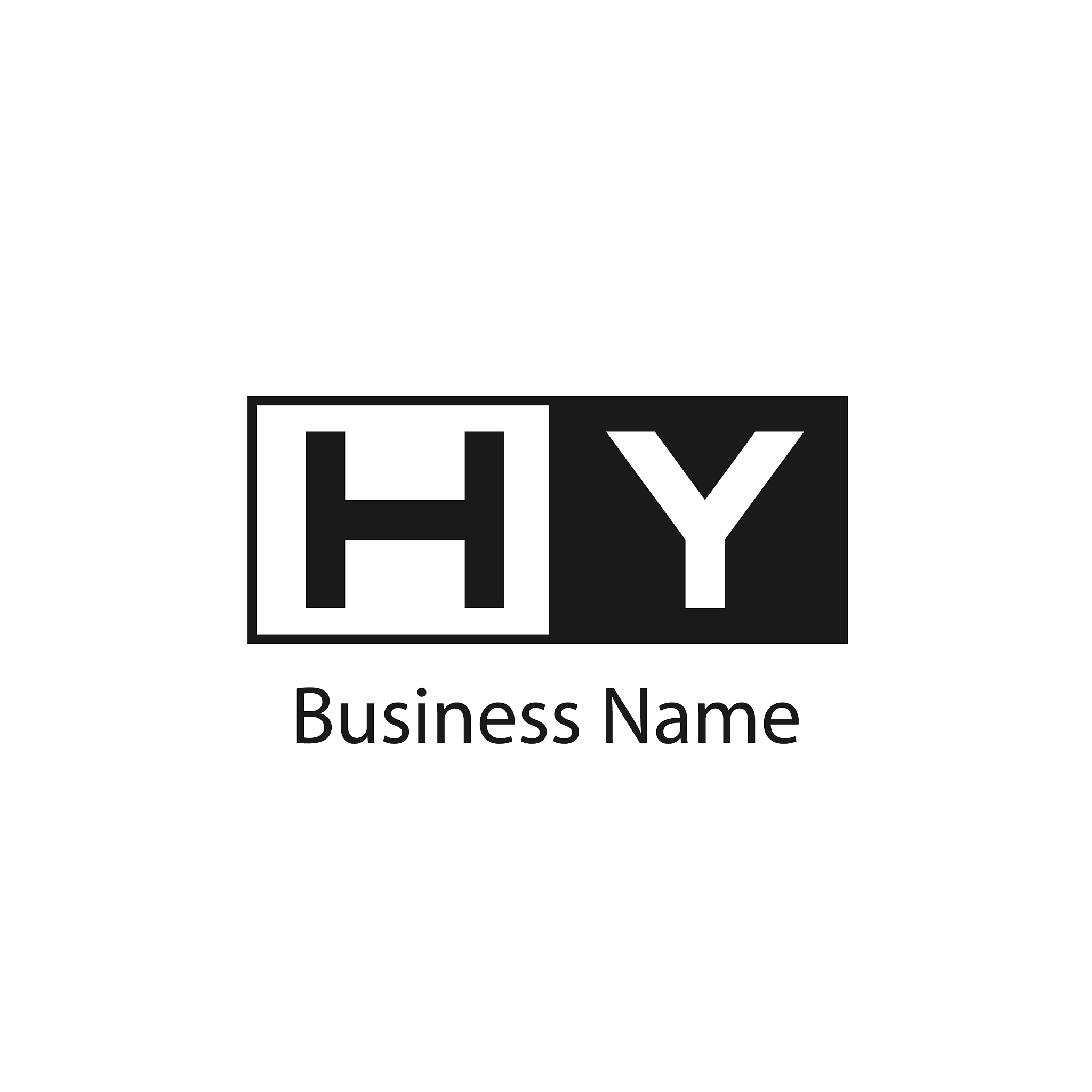 initial letter hy logo template design