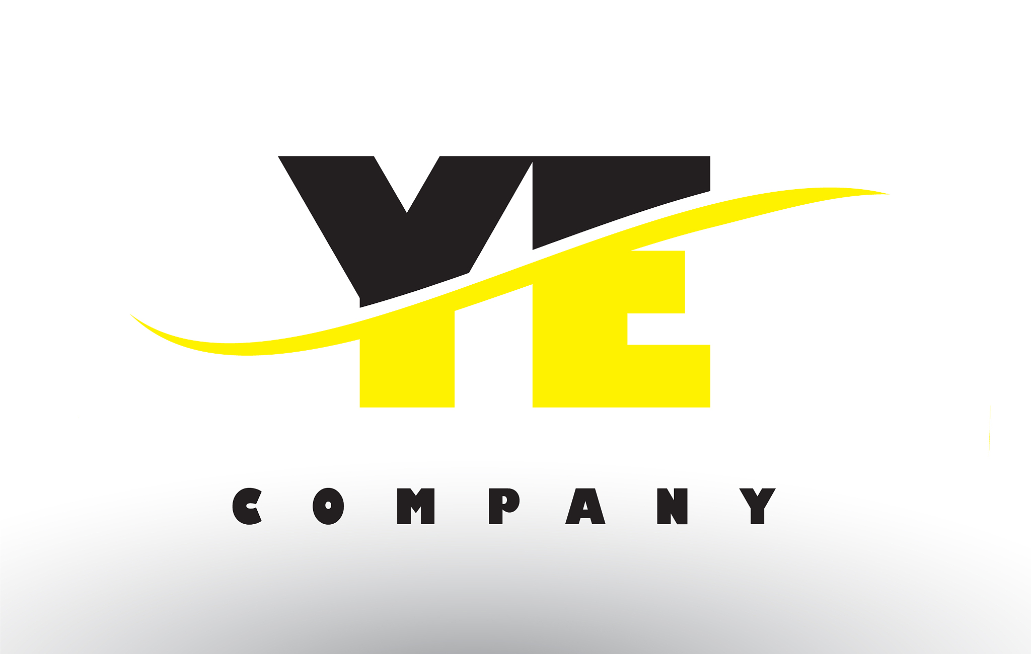 ye y e black and yellow letter logo with swoosh