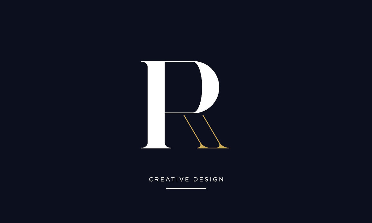 pr, rp字母字母抽象图标标志组合