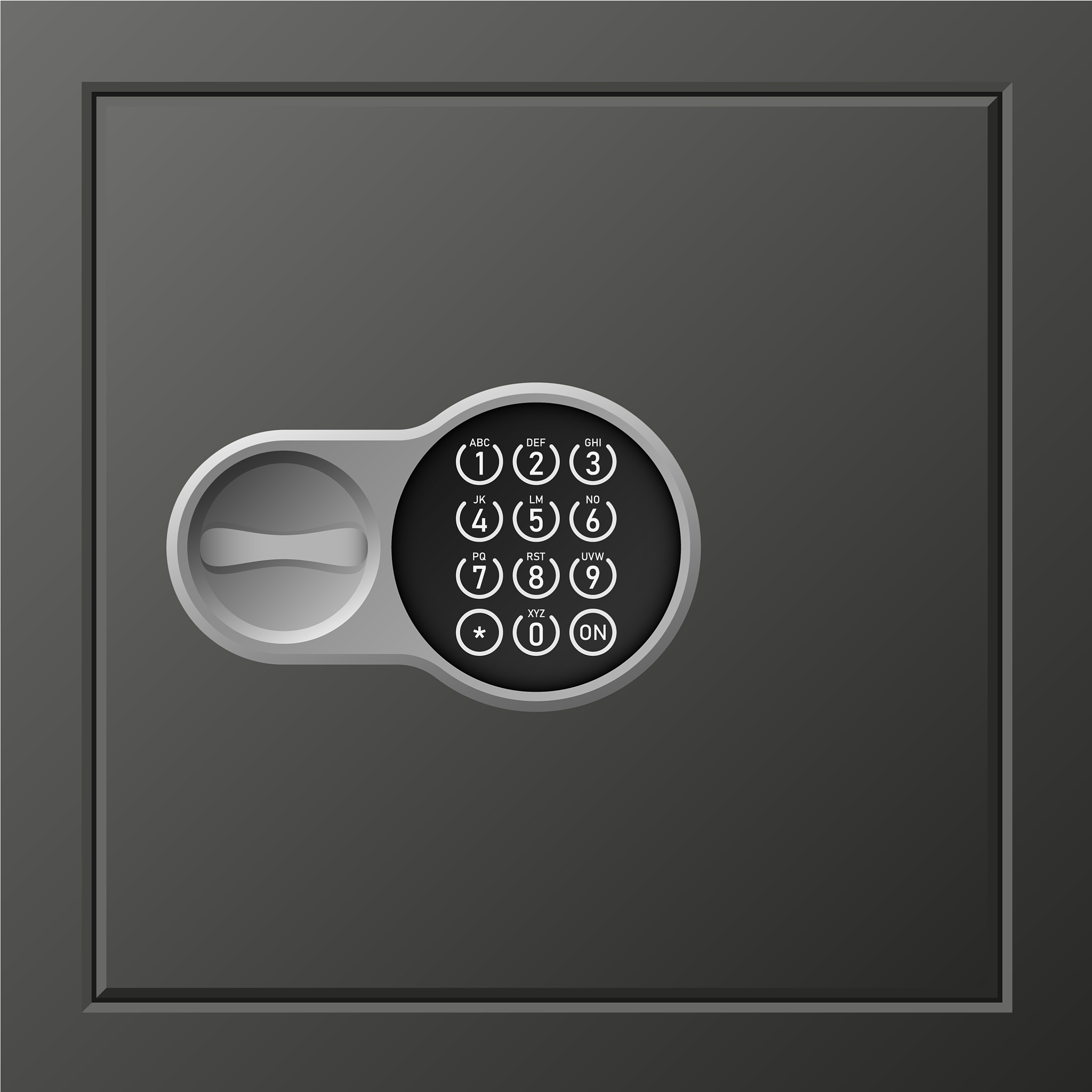 digital safe icon realistic style