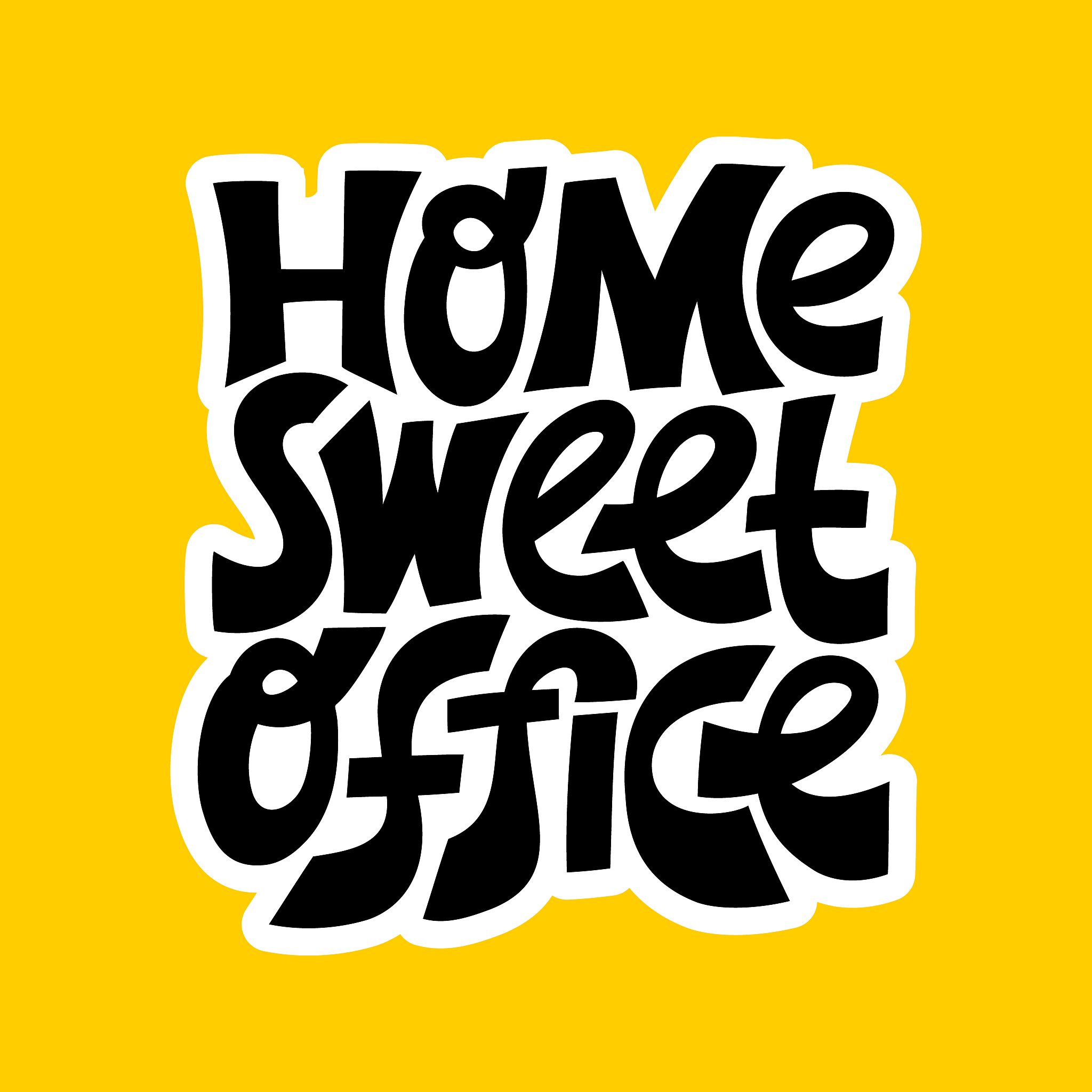 hand-drawn lettering quote. home sweet office