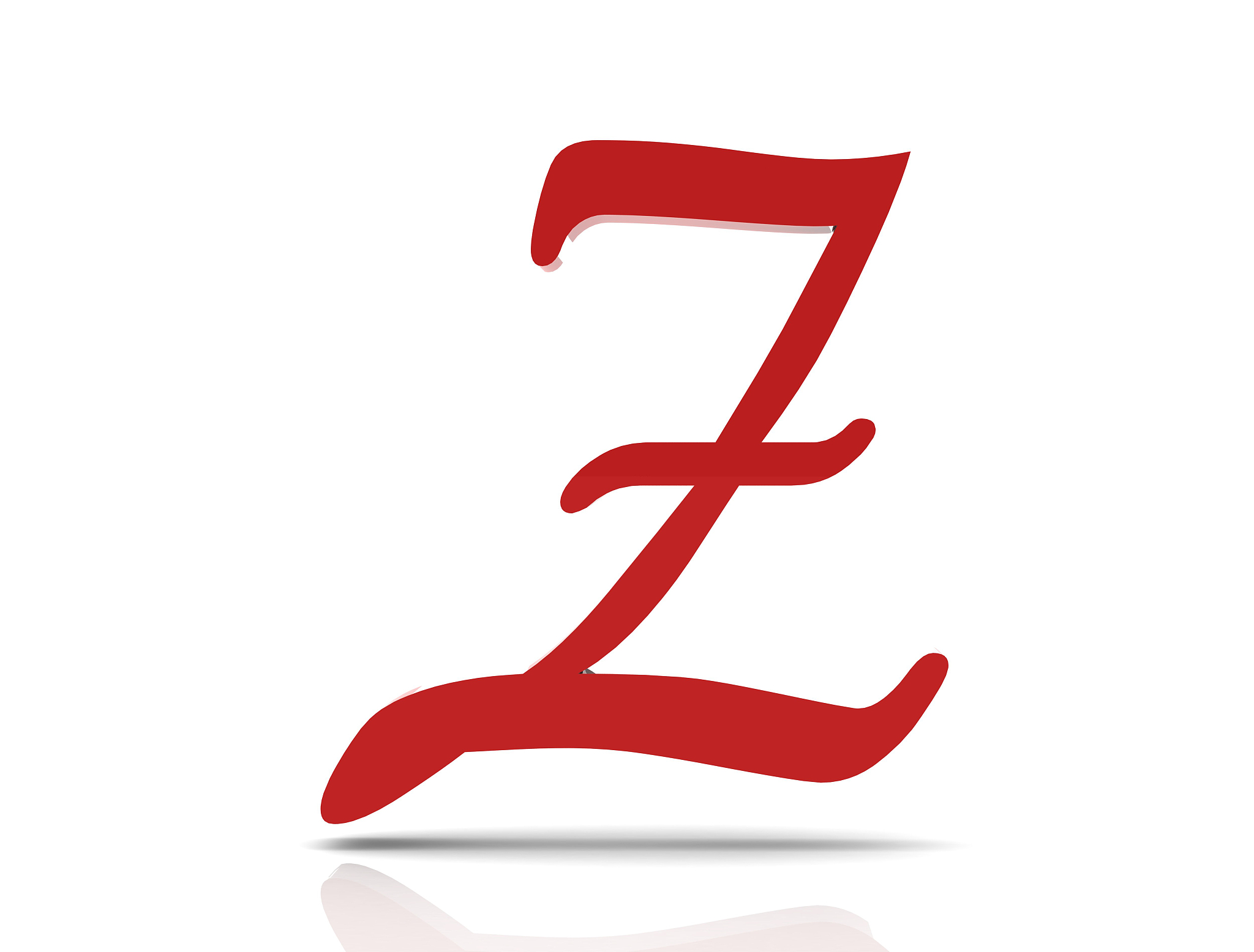 3d shiny red letter collection - z
