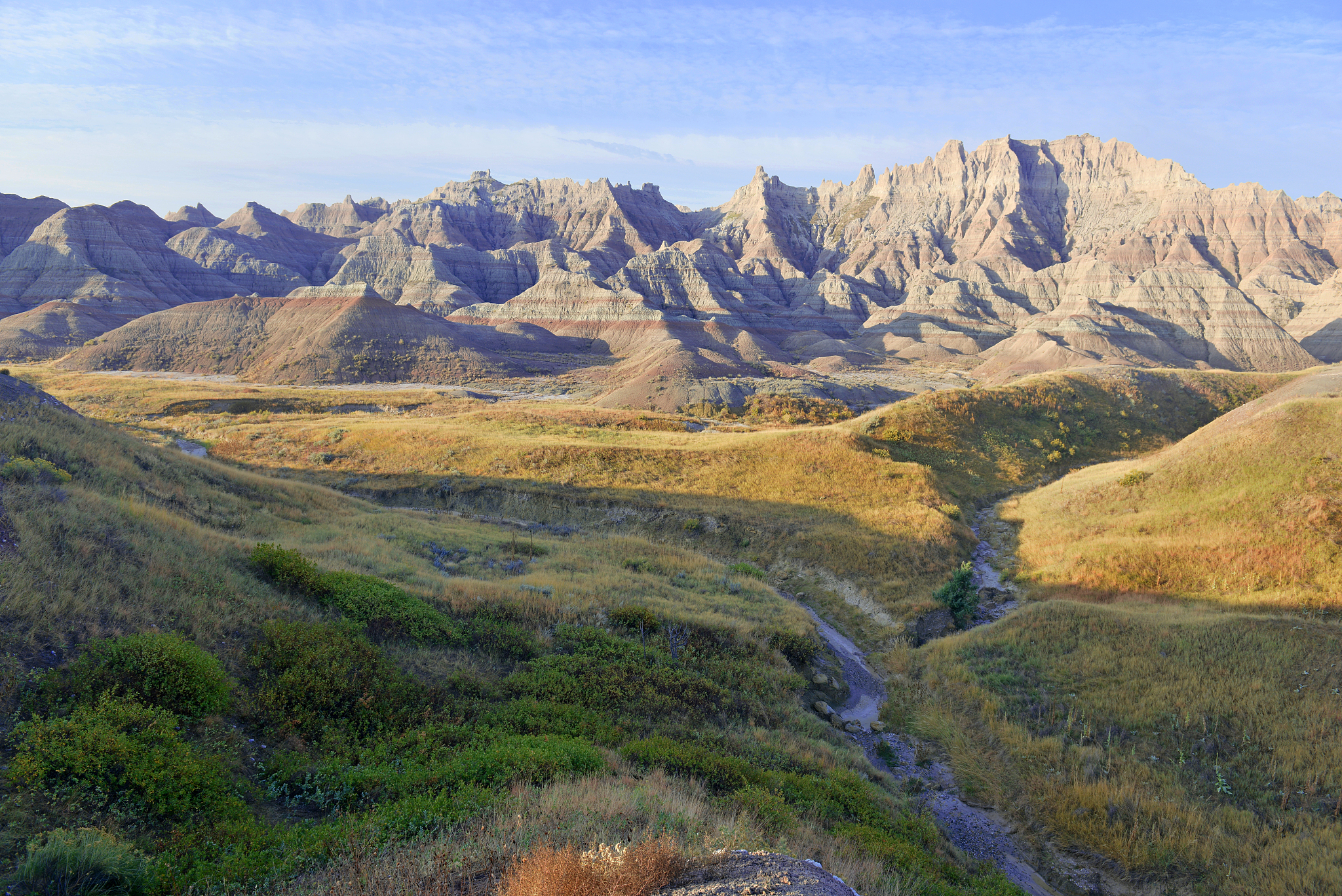 harsh and remote badlands landscape, south dakota