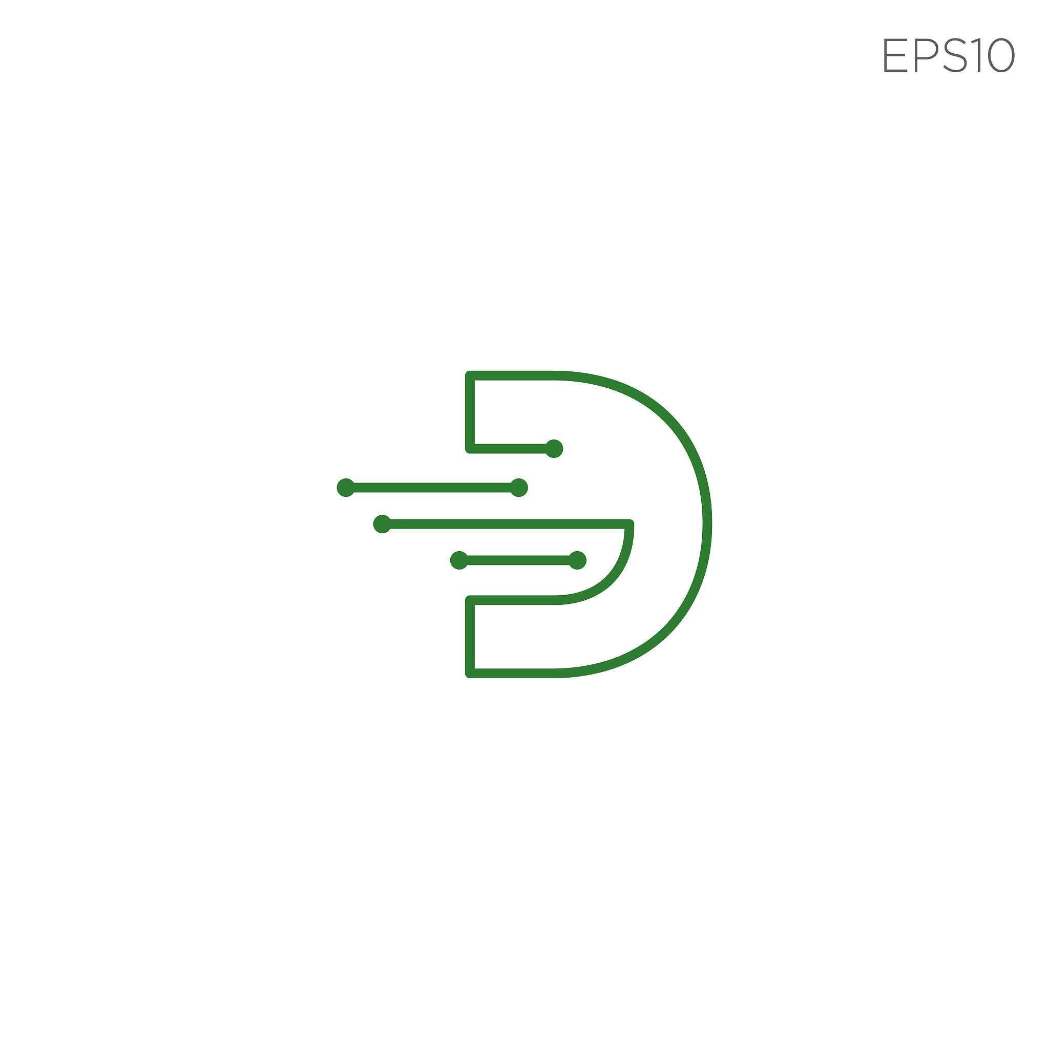 letter d symbol lettermark vector design