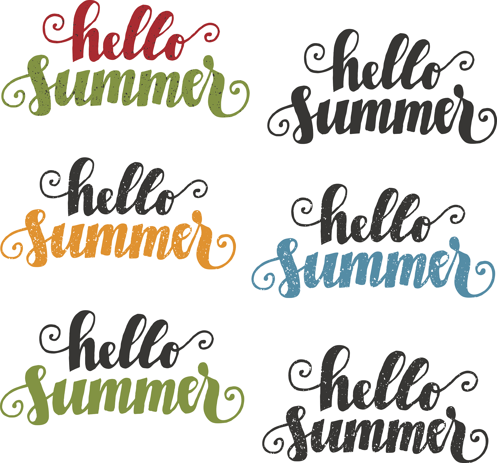 hello summer - handwriting phrase.