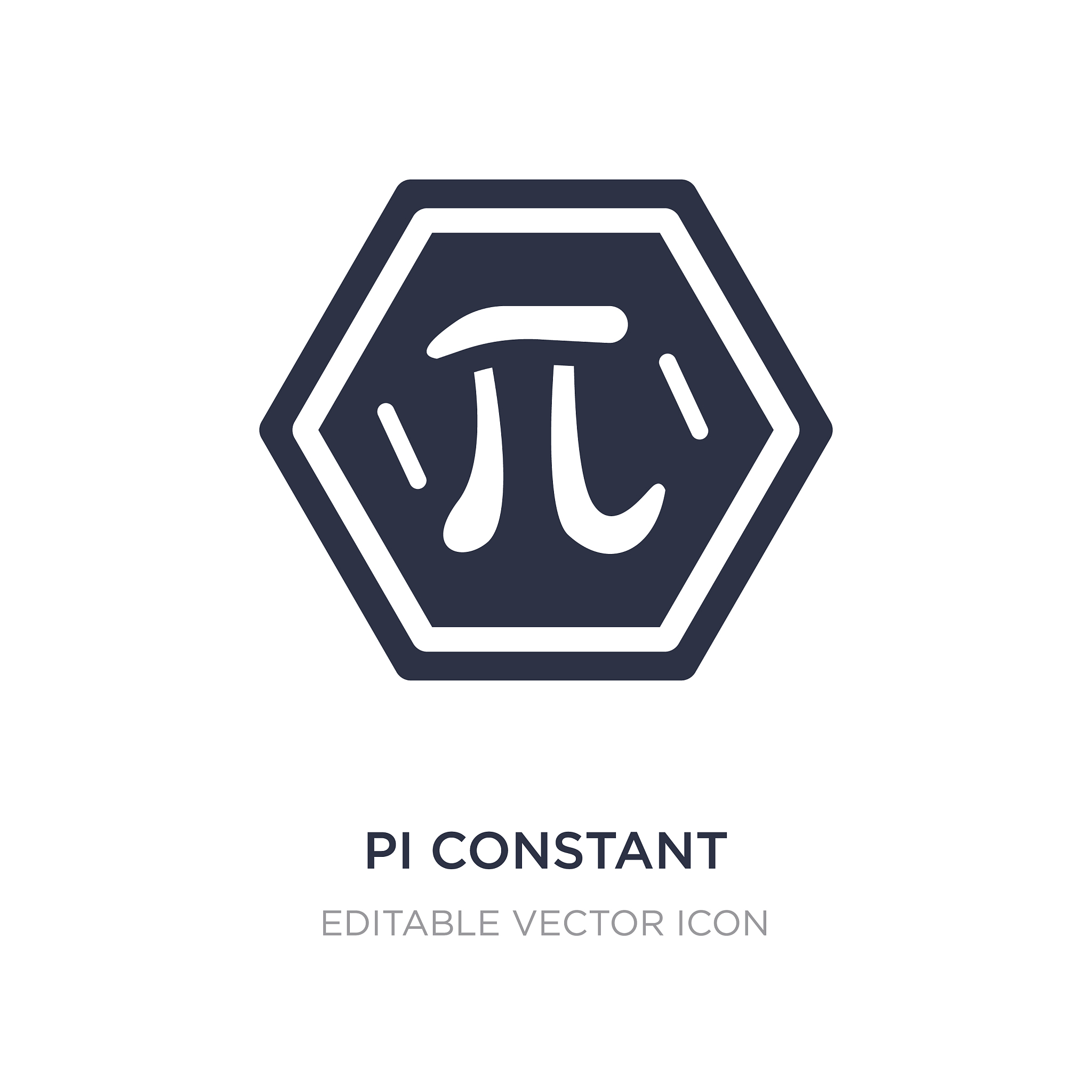 pi constant icon on white background simple