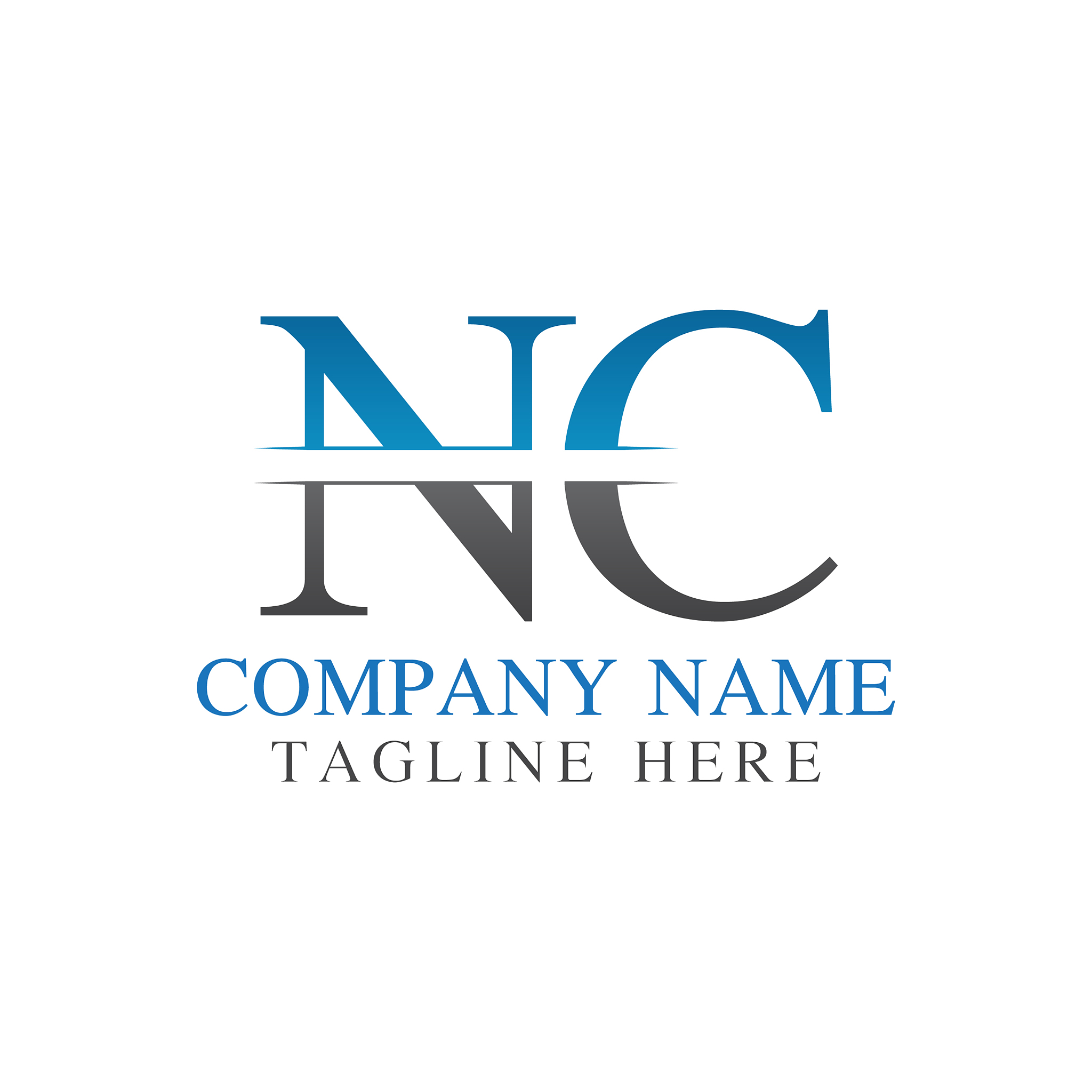 initial monogram letter nc logo design template