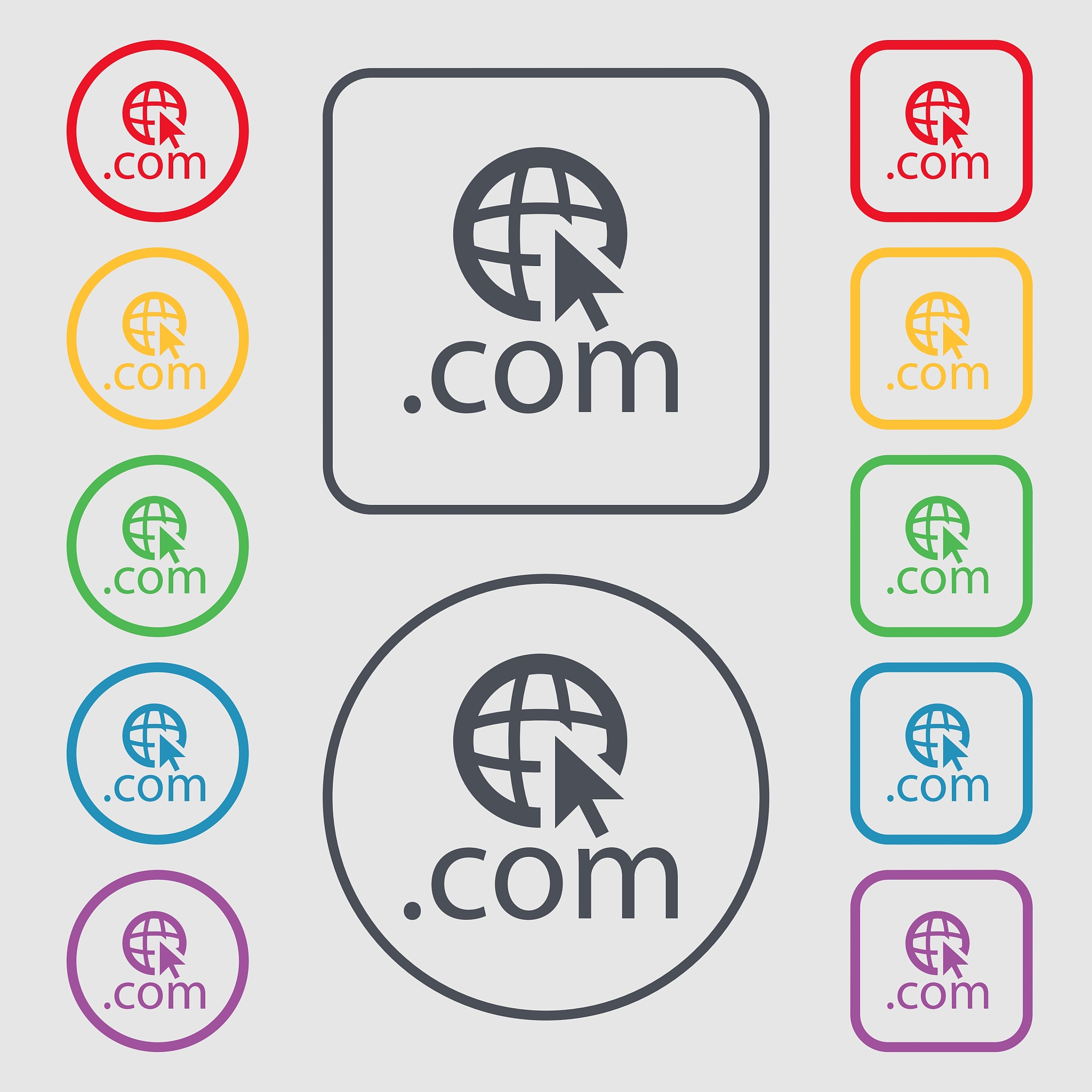 domain com sign icon top-level internet domain