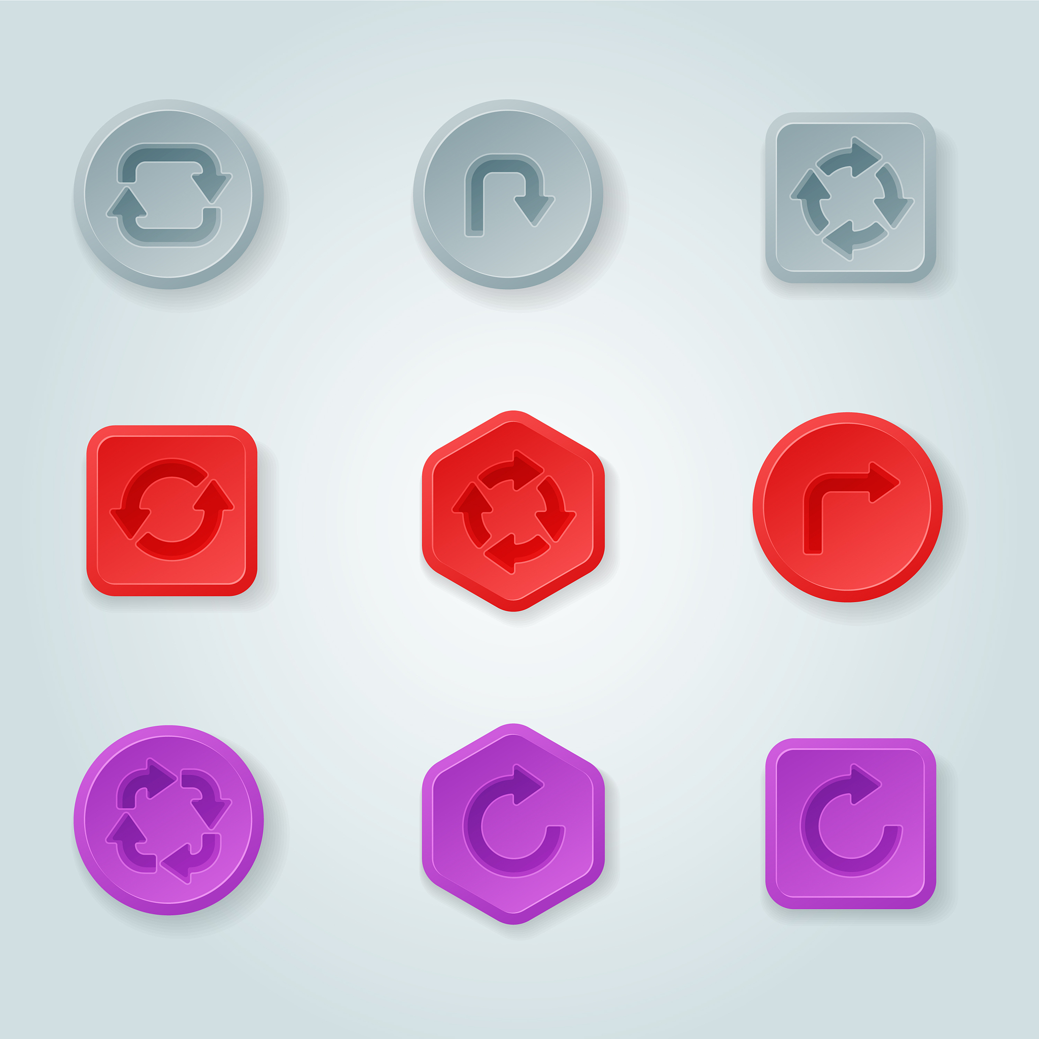 colorful website turn buttons design