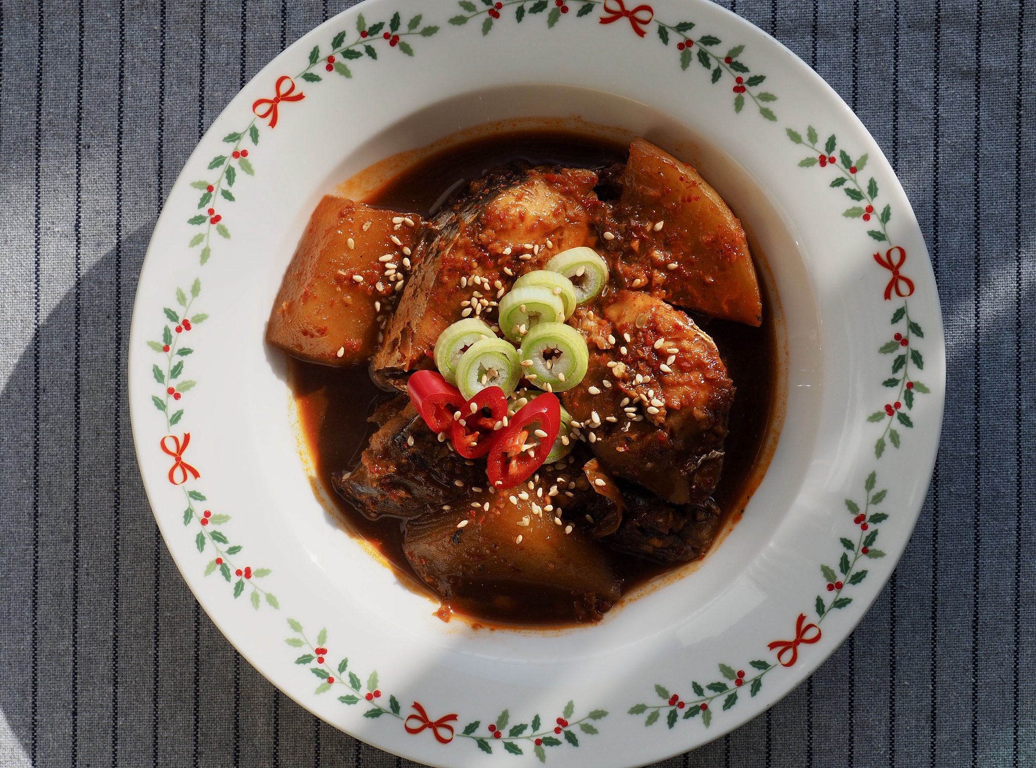 korean food mackerel soy sauce stew