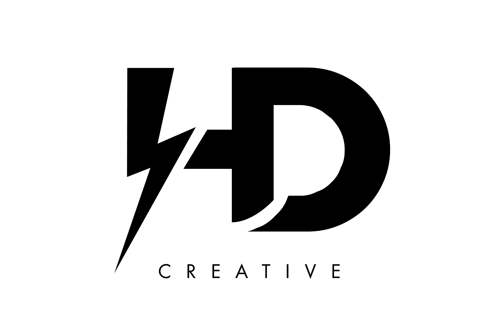 hd letter logo design with lighting thunder bolt