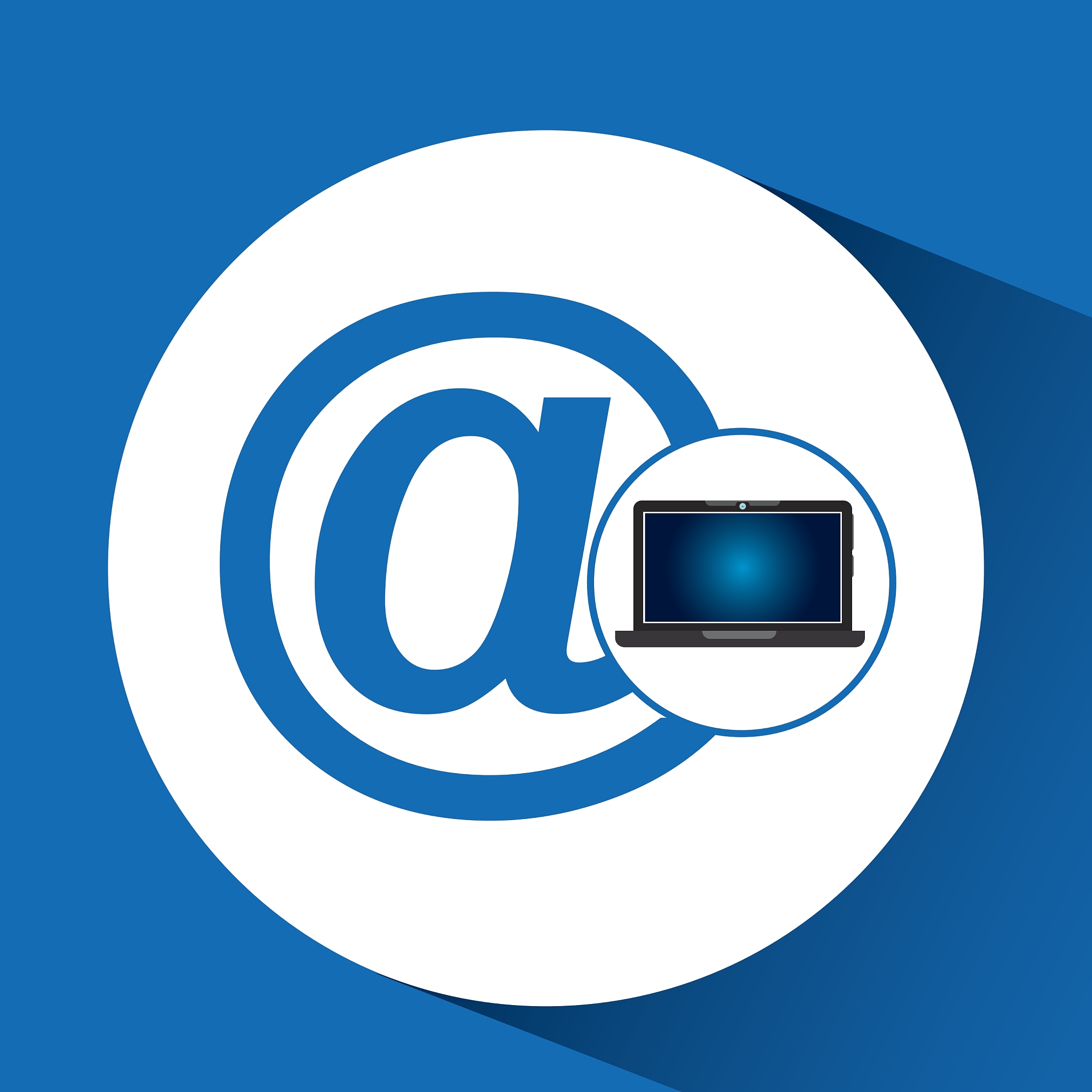 laptop blue display mail social media