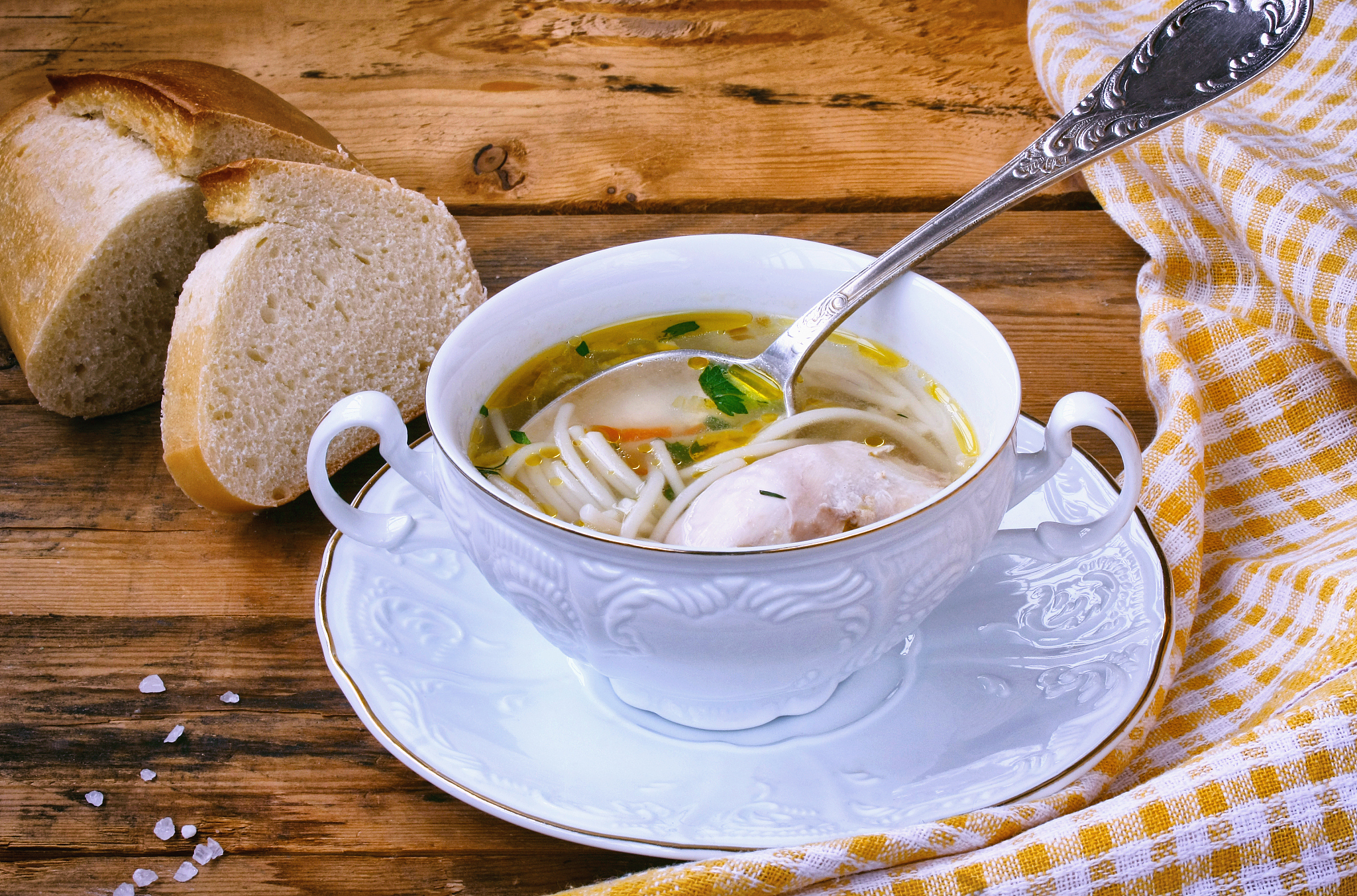 homemade chicken soup with noodles
