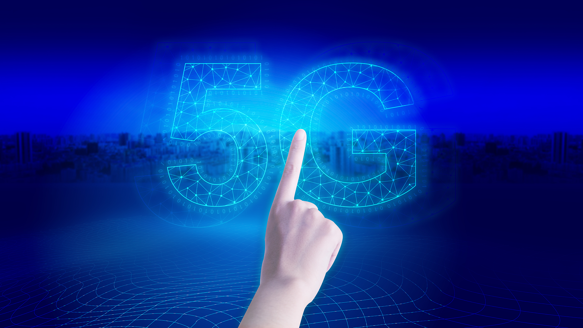 finger touch screen -- 5g development concept creative map high-