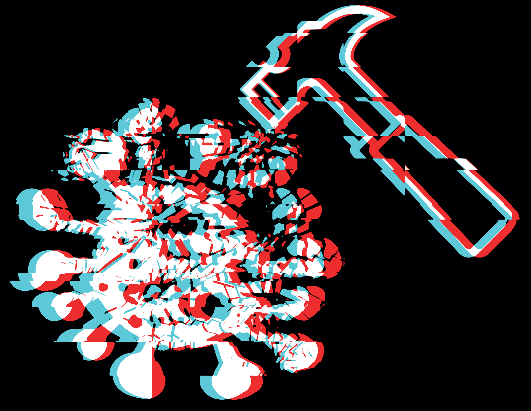 smash the coronavirus pandemic stock illustration