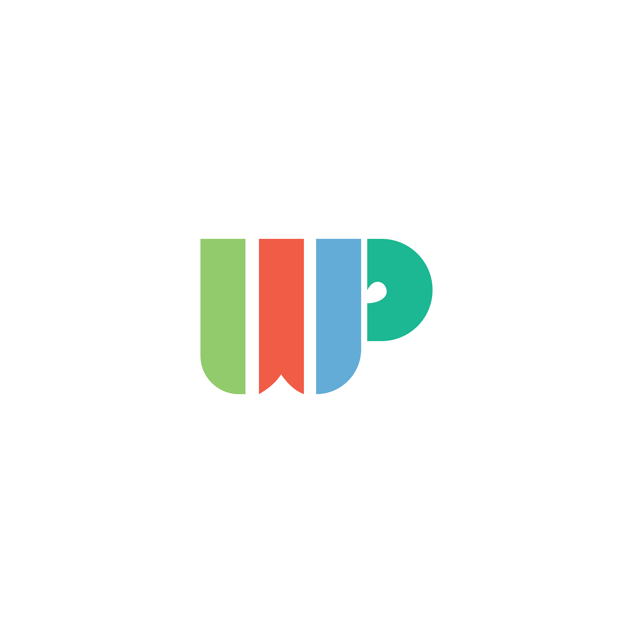 initial letter wp or pw logo design template