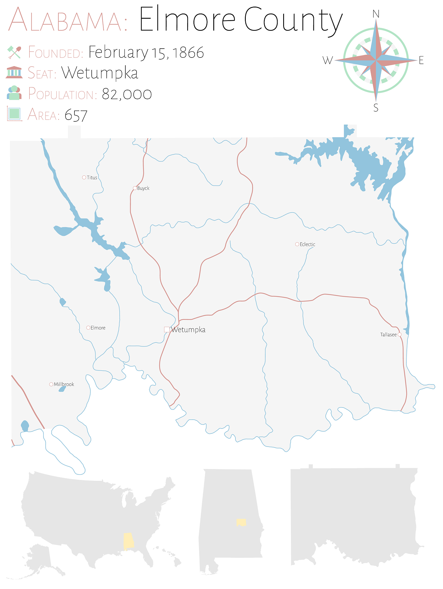 map elmore county in alabama