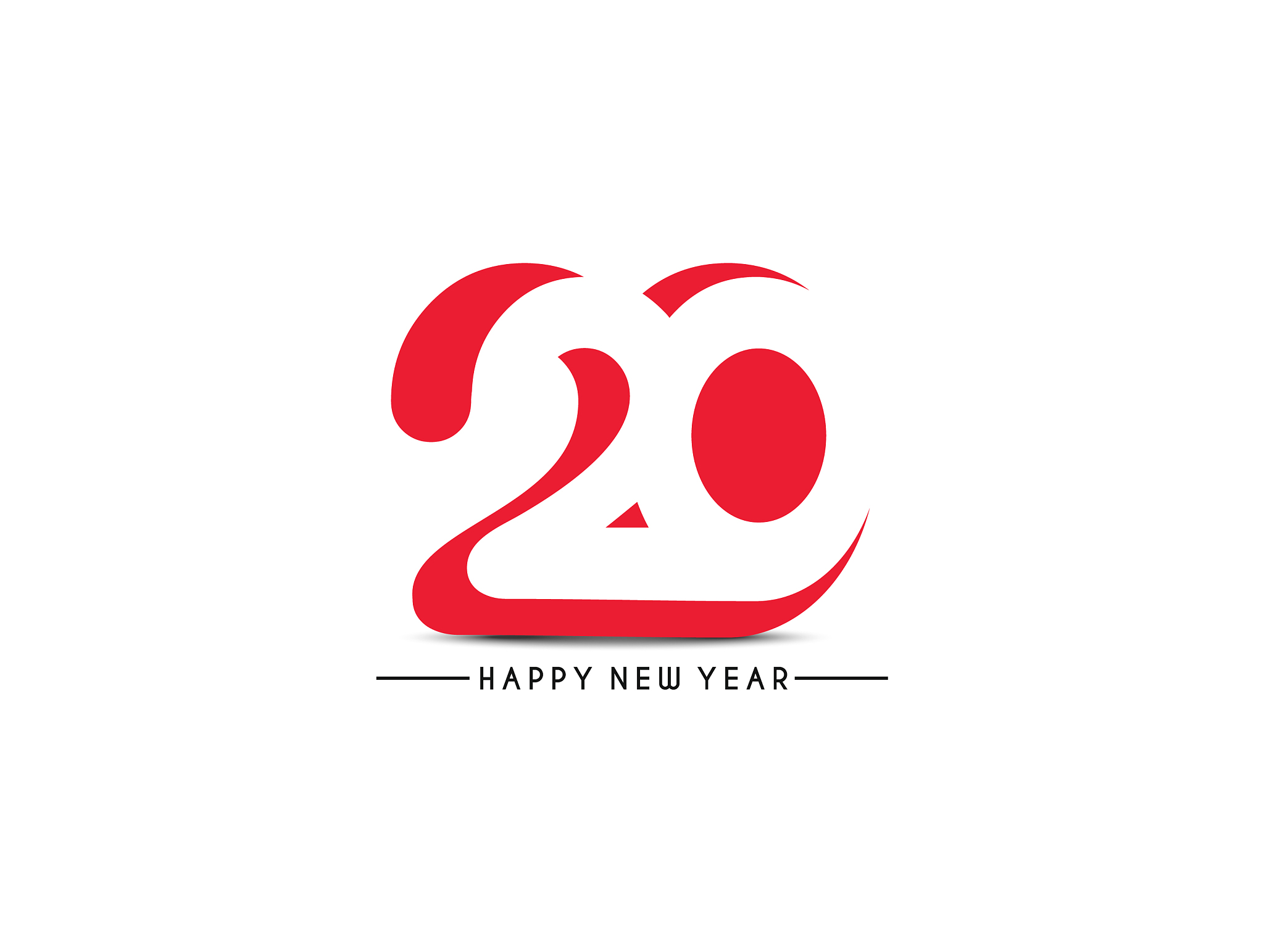 happy new year 2020 text typography design patter