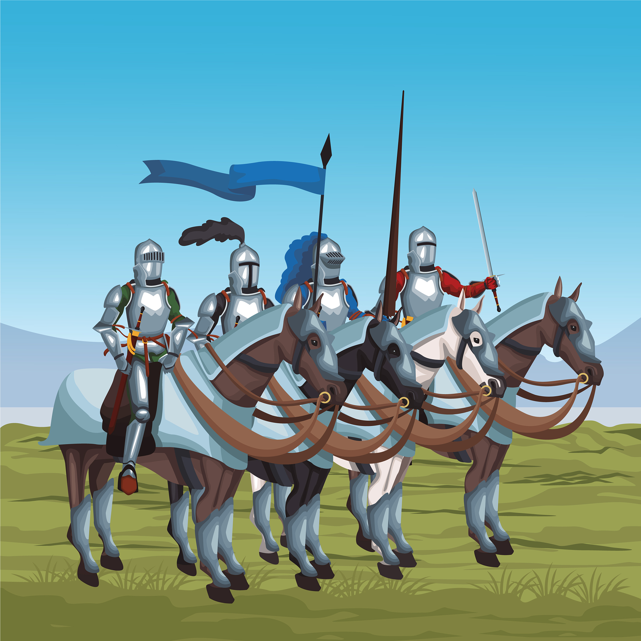medieval warriors on war