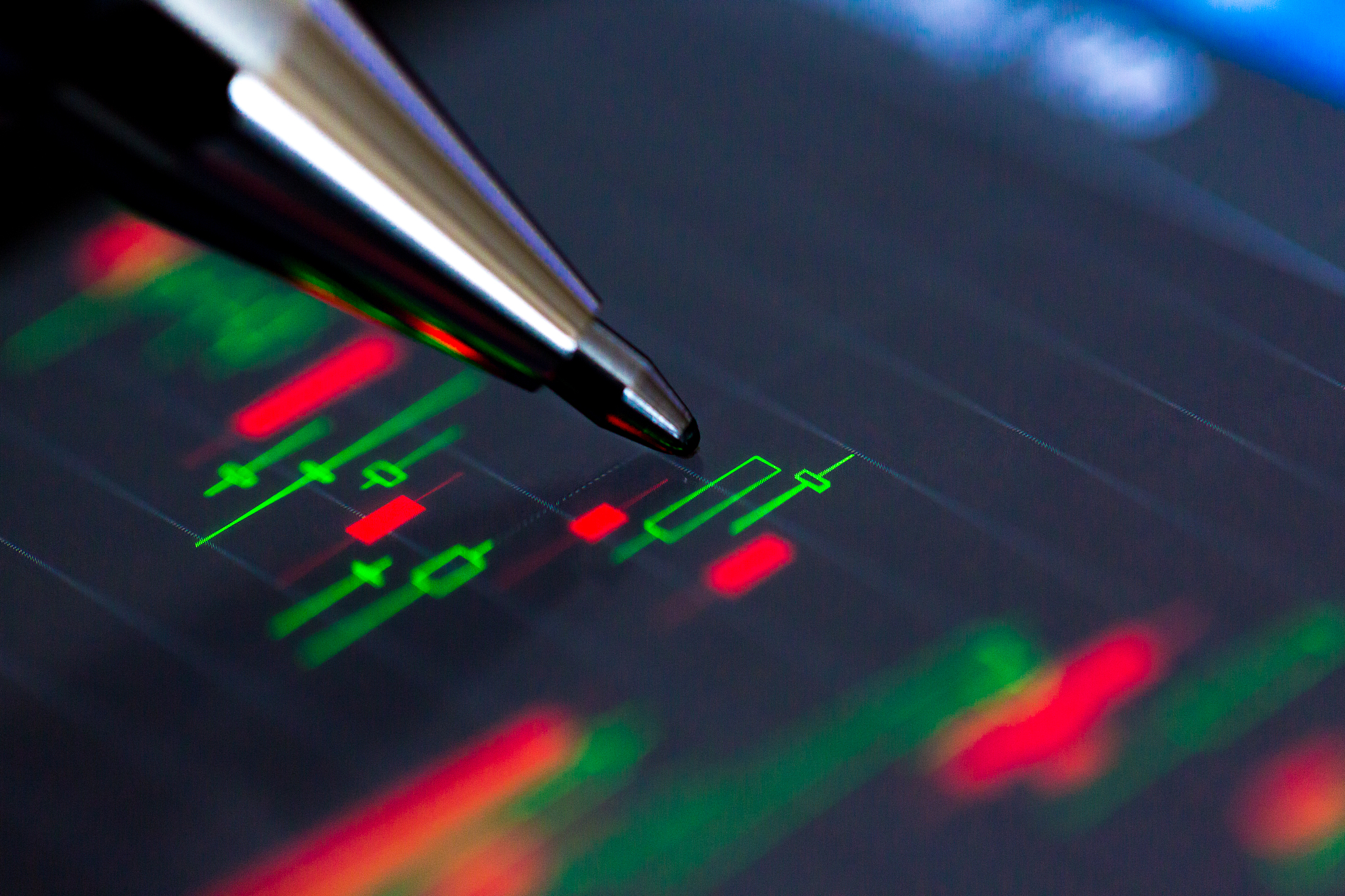 stock exchange chart on smart phone