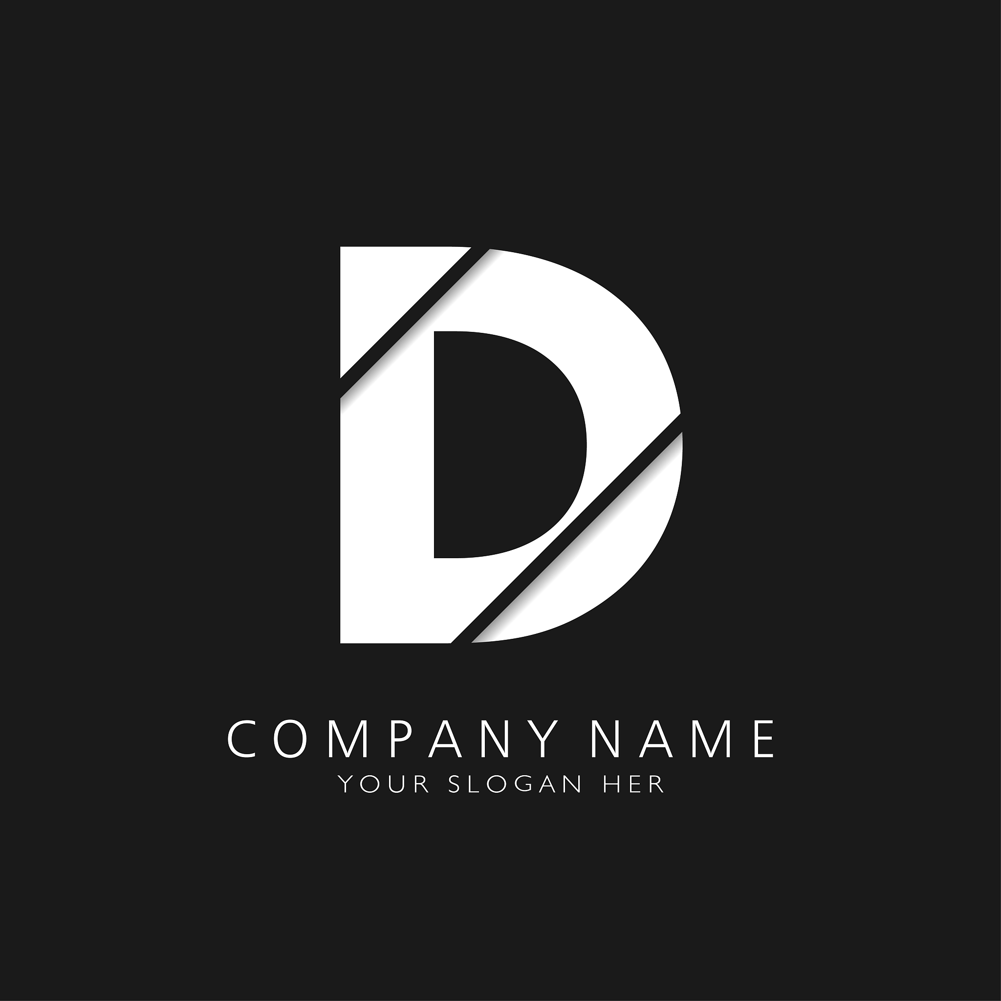 d modern logo letter design