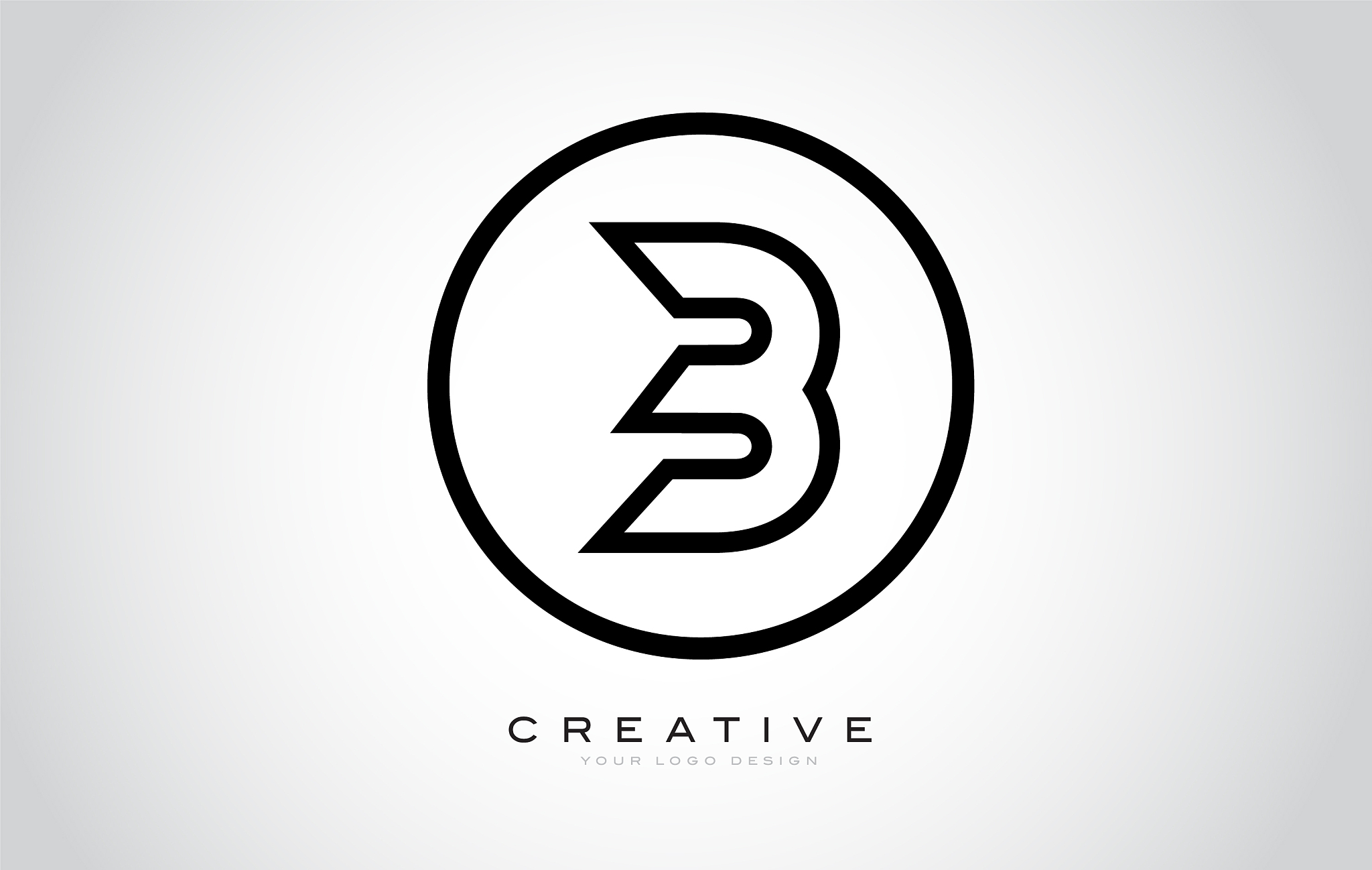 b letter monogram logo design modern b icon with