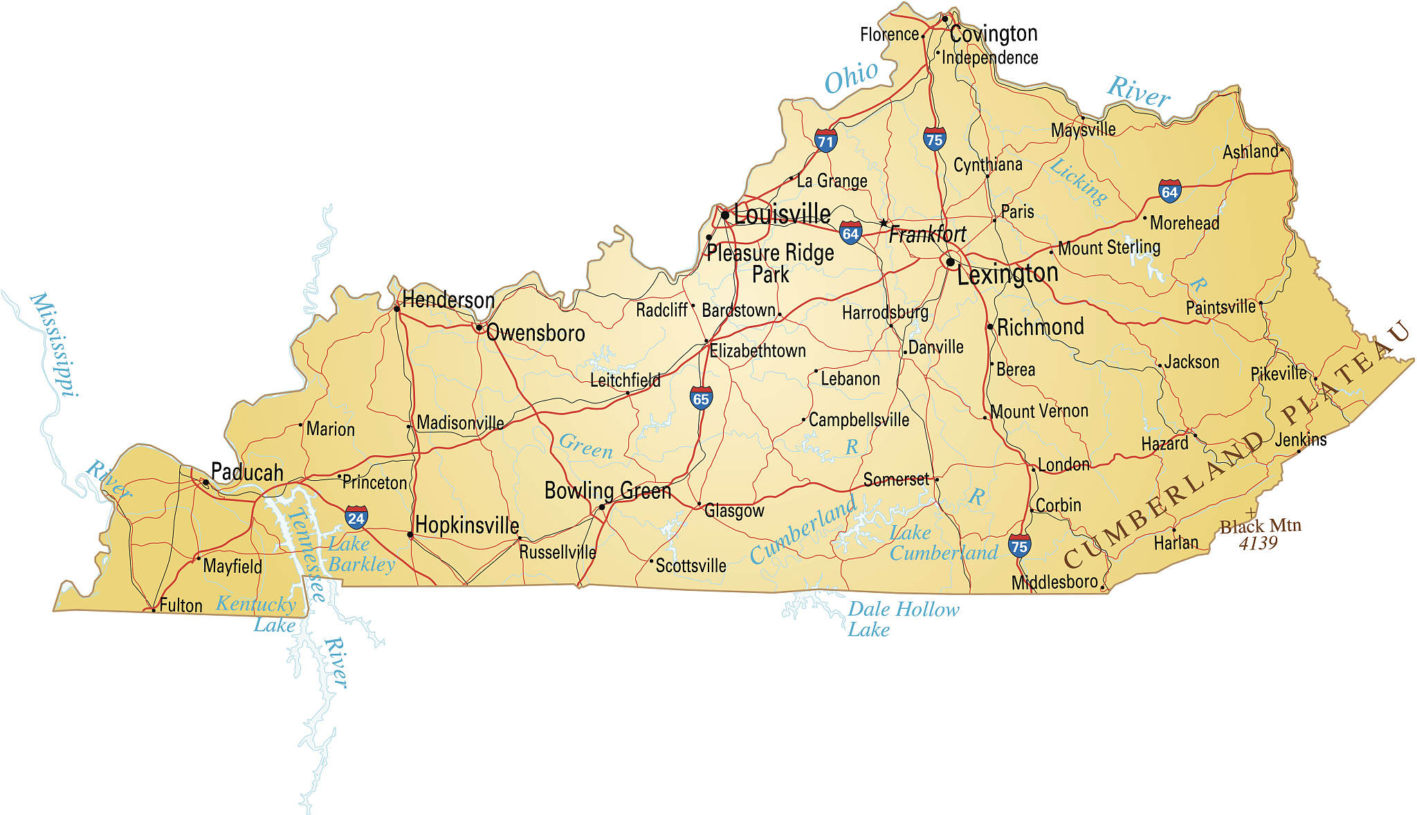 map of kentucky