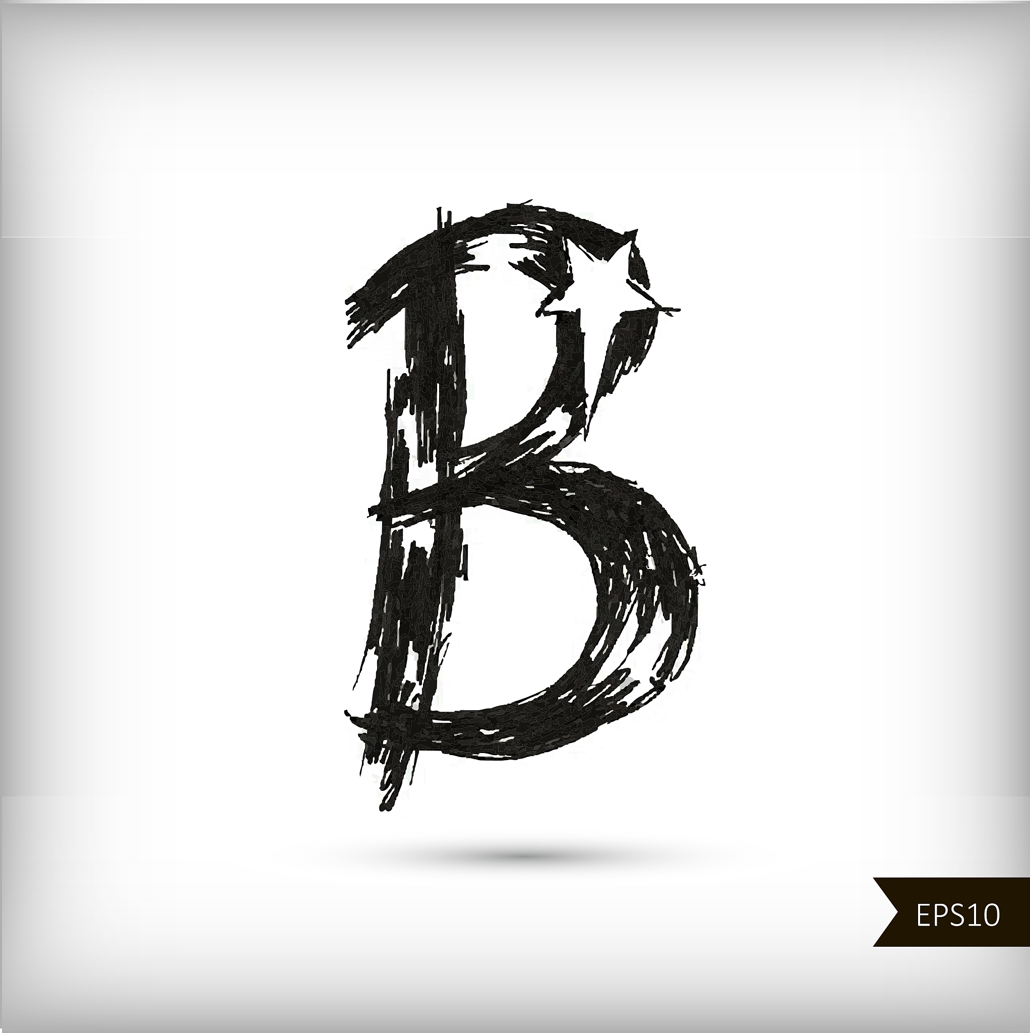 calligraphic watercolor letter b