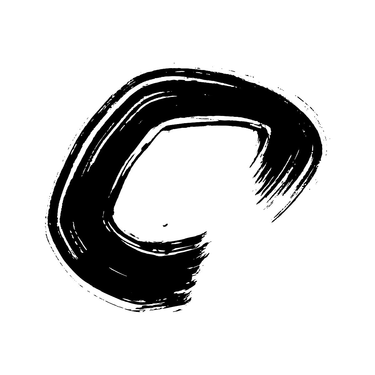 黑色grunge笔触在圆形形式