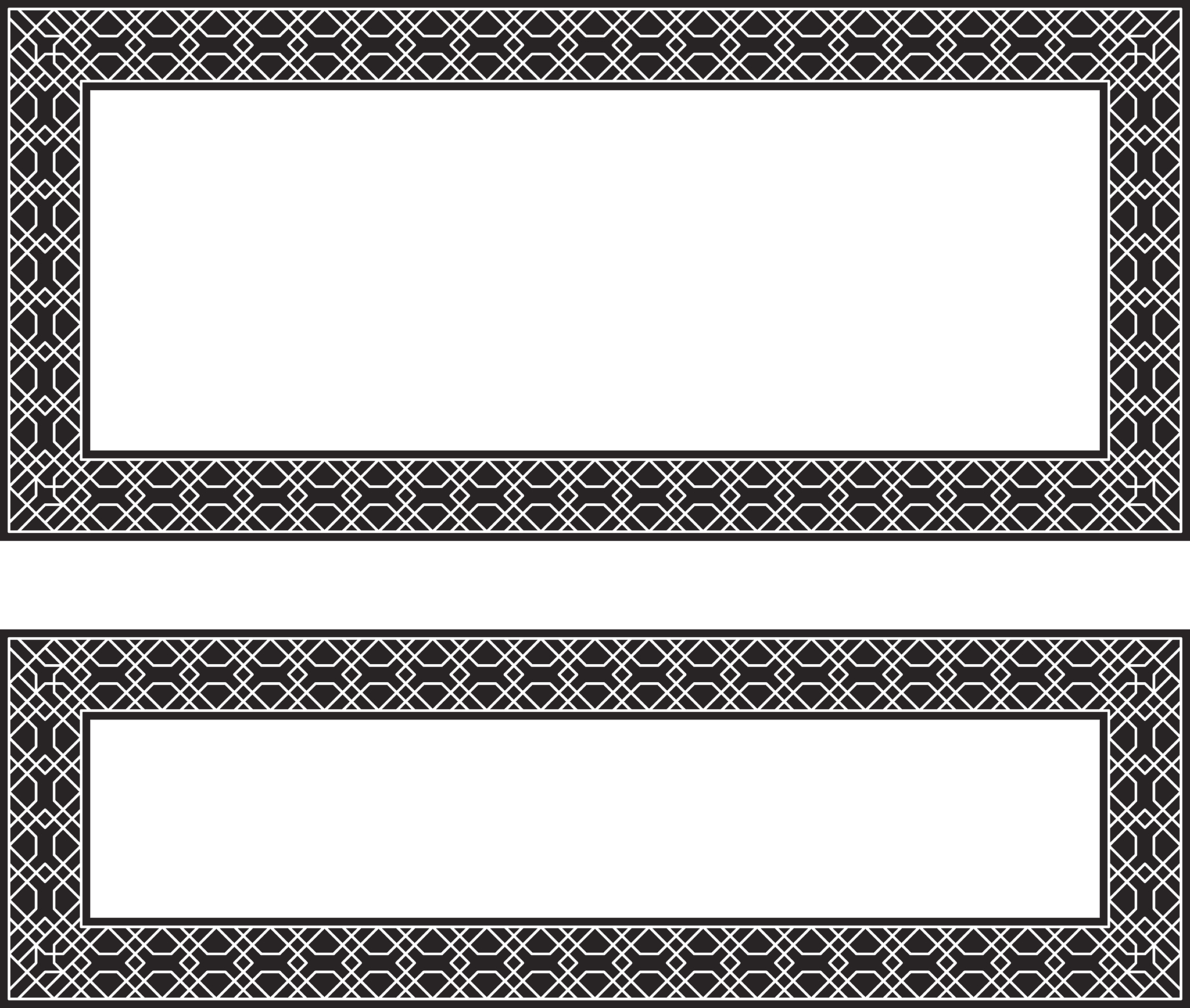 rectangular black and white frames, geometric pattern.