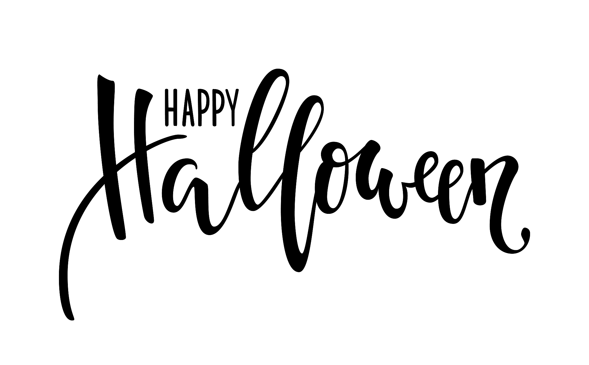 happy halloween. hand drawn creative calligraphy and brush pen l