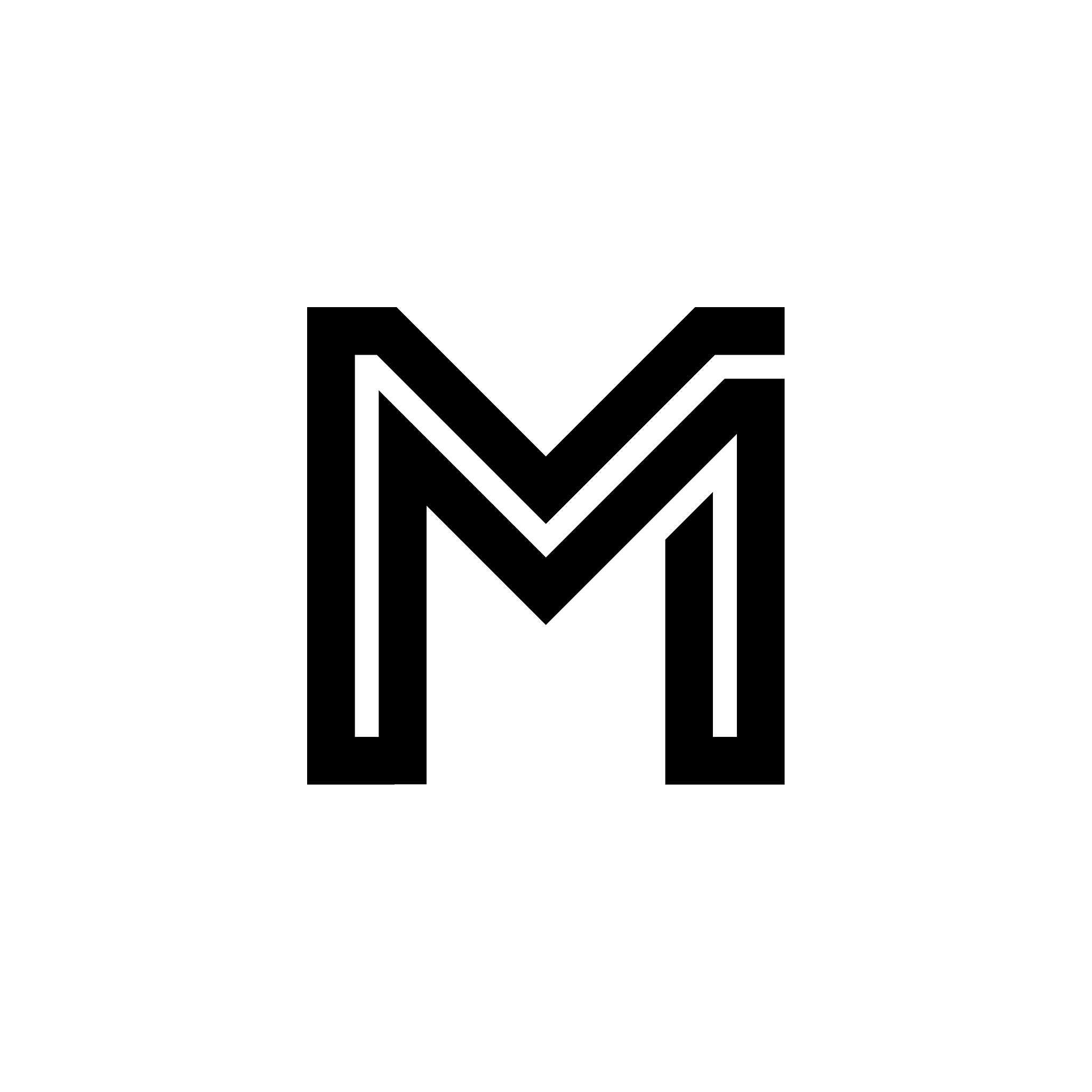one thick line letter logotype m