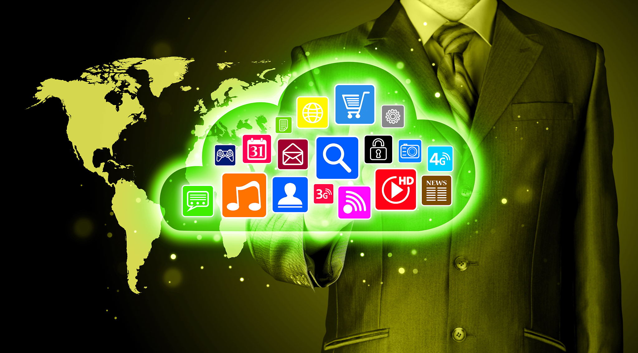 cloud computing touchscreen interface