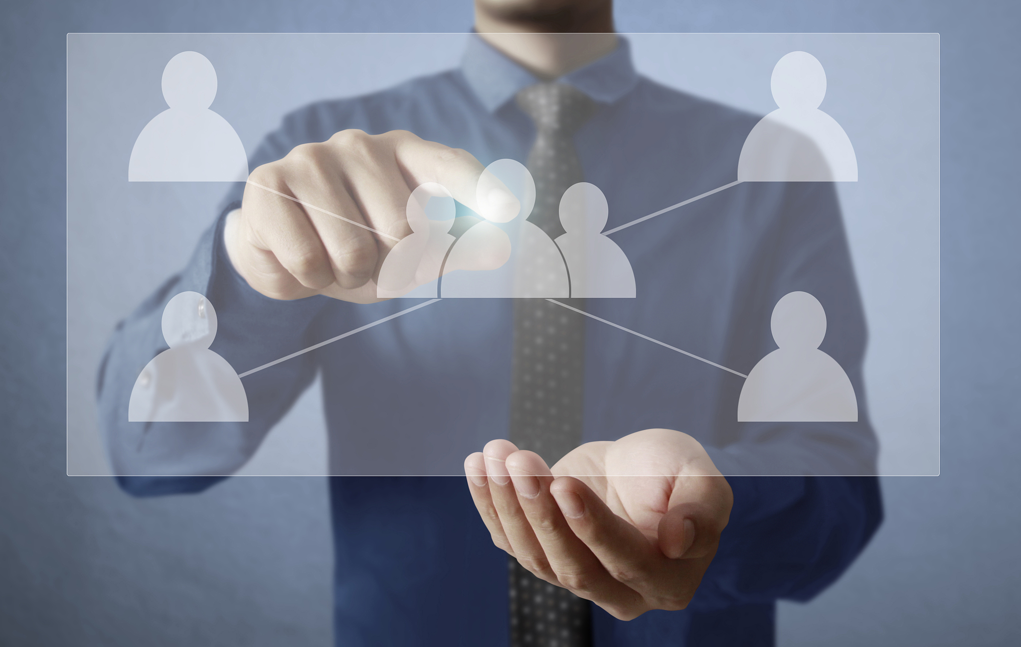 touch virtual icon of social network