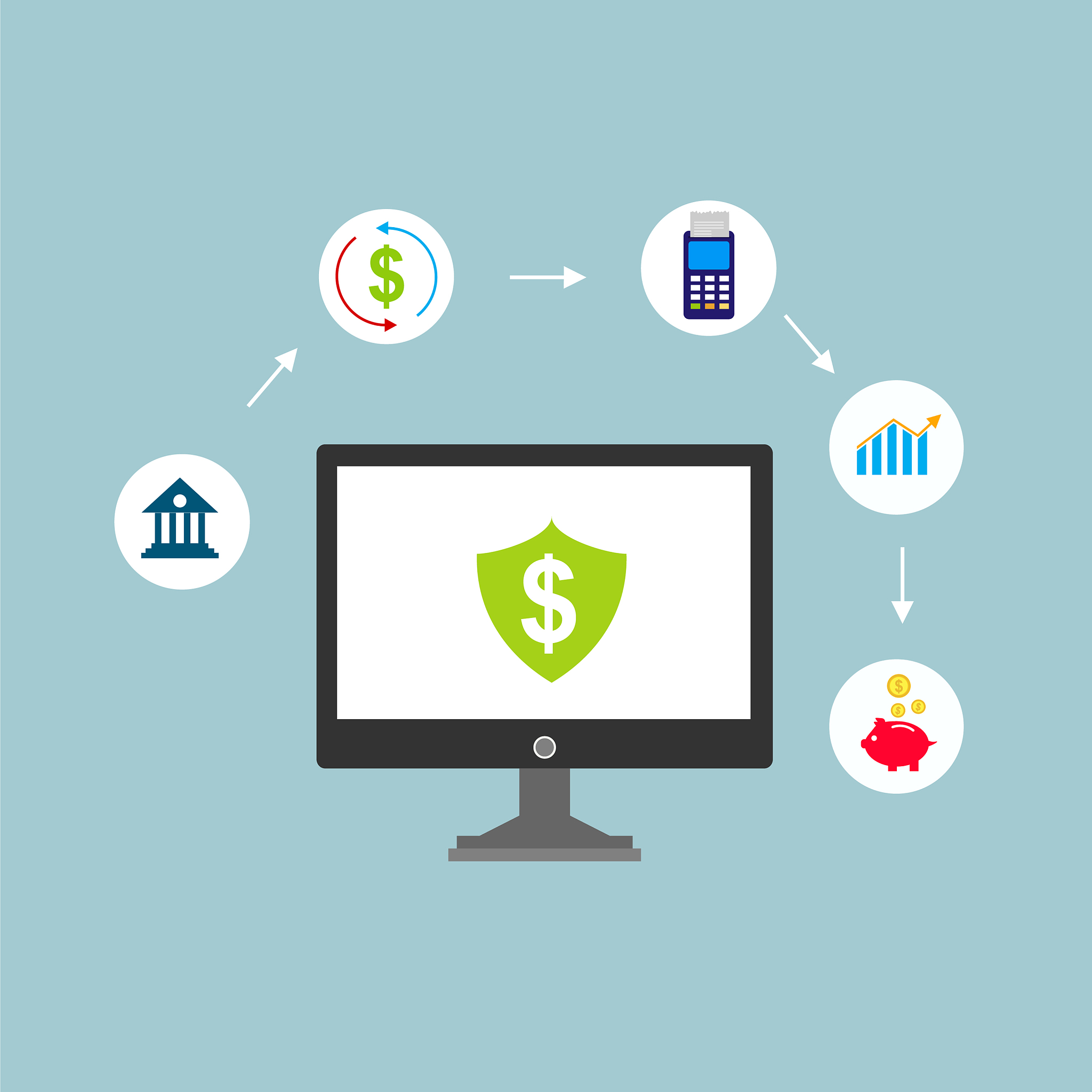 concept online and mobile payments for web page