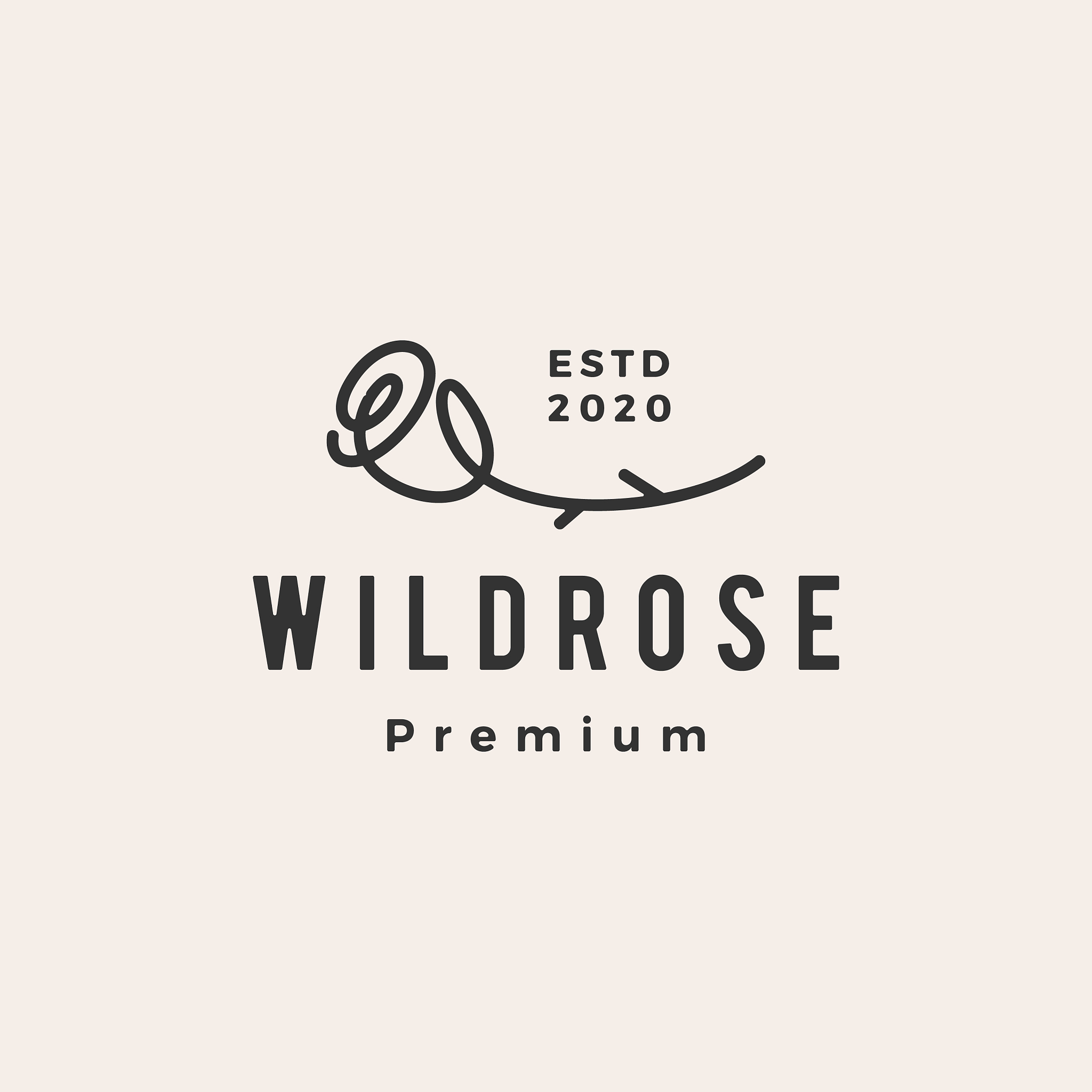 wild rose flower hipster vintage logo icon