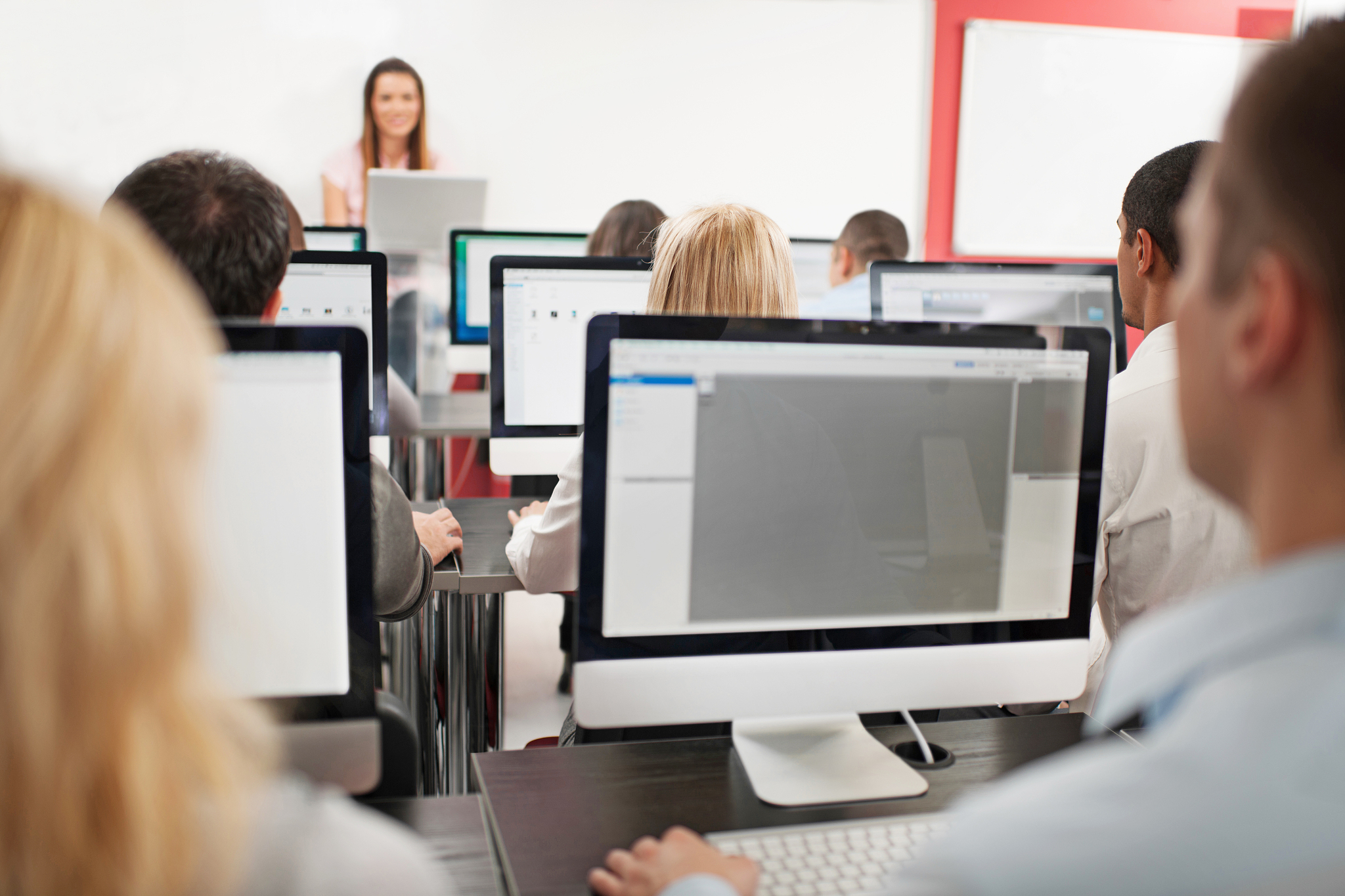 at a computer class.