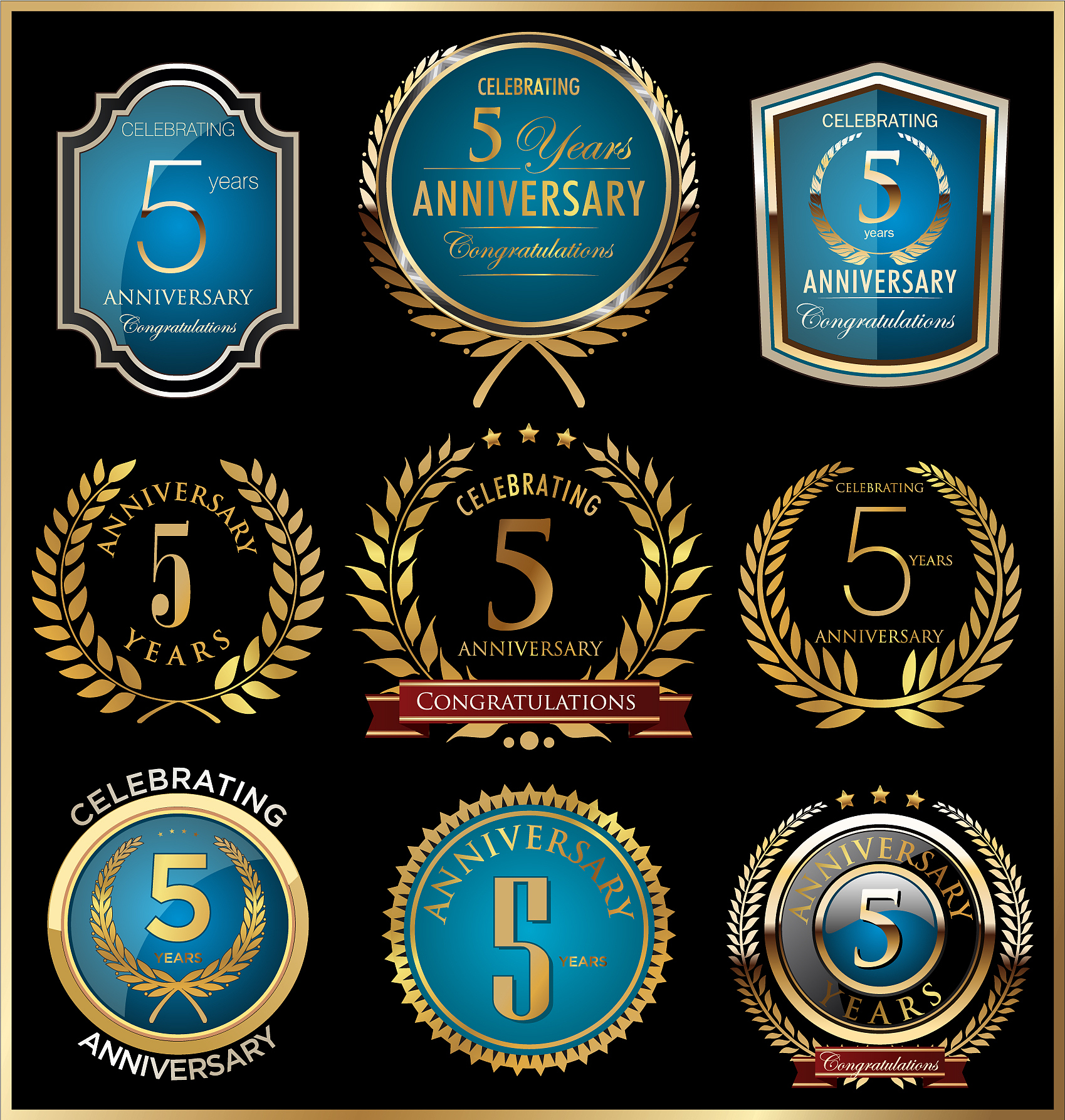 anniversary gold and blue labels collection 5