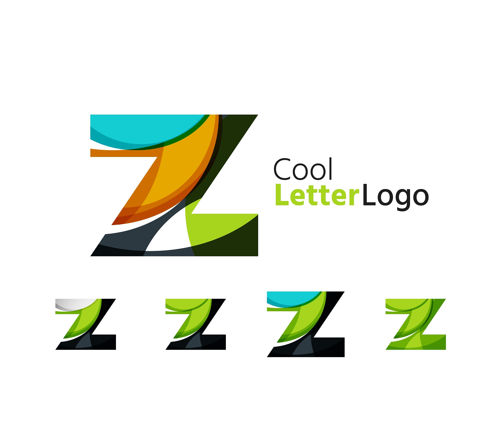 set of abstract z letter company logos business